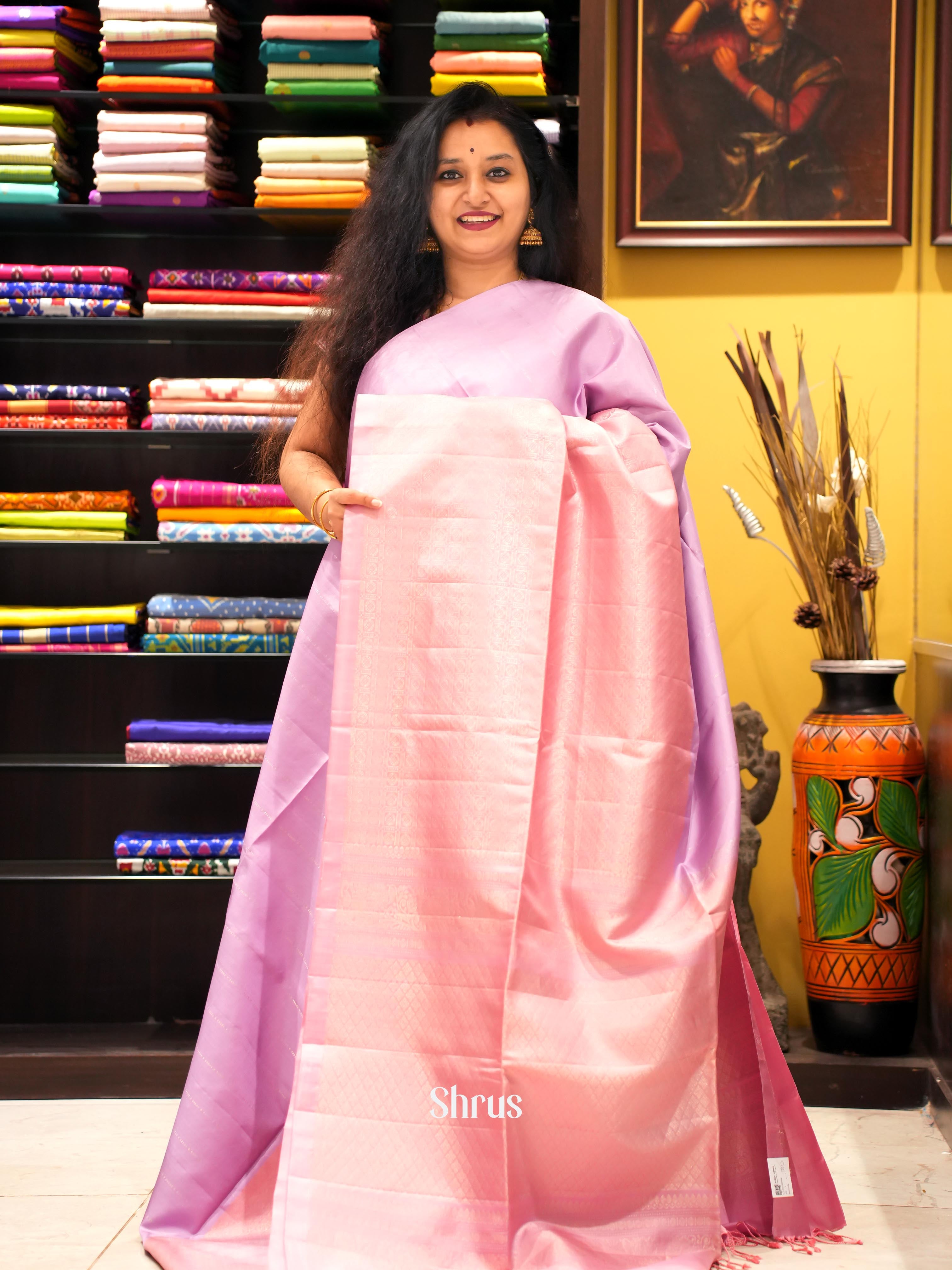 Lavender & Pink- Soft Silk Saree-1