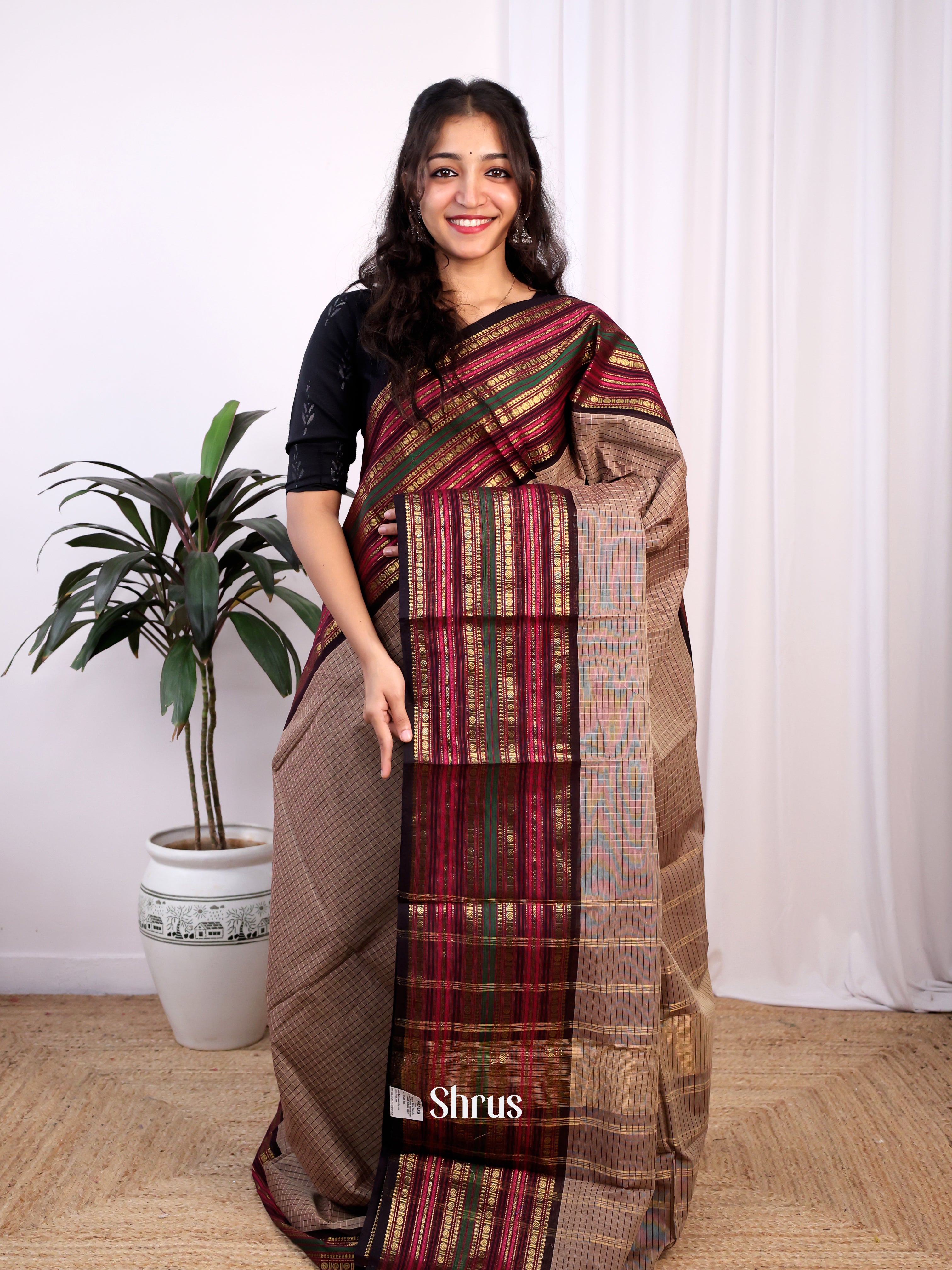 CHS09096 - Chettinad Cotton Saree - Shop on ShrusEternity.com