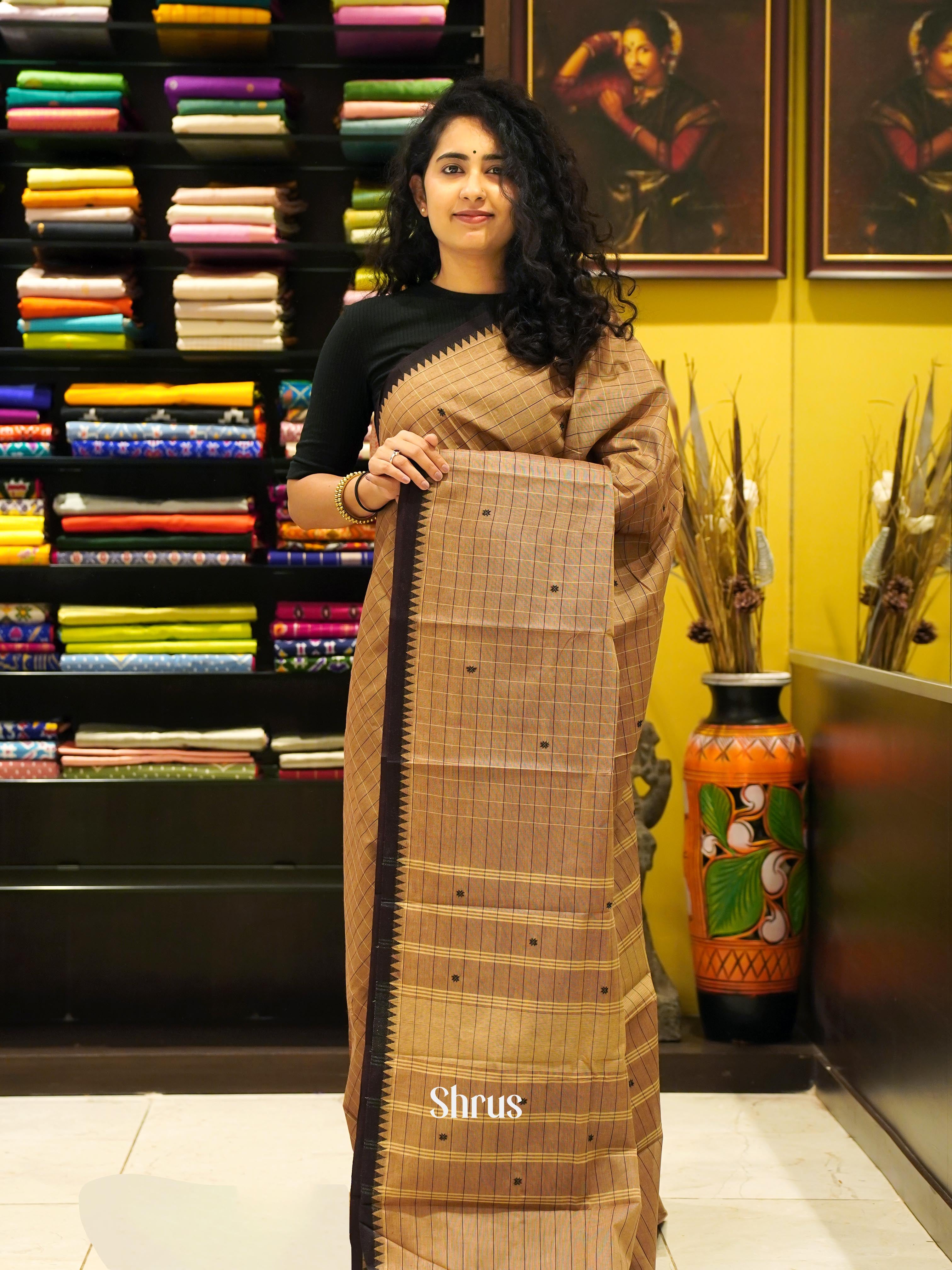 CHS09117 - Chettinad Cotton Saree - Shop on ShrusEternity.com