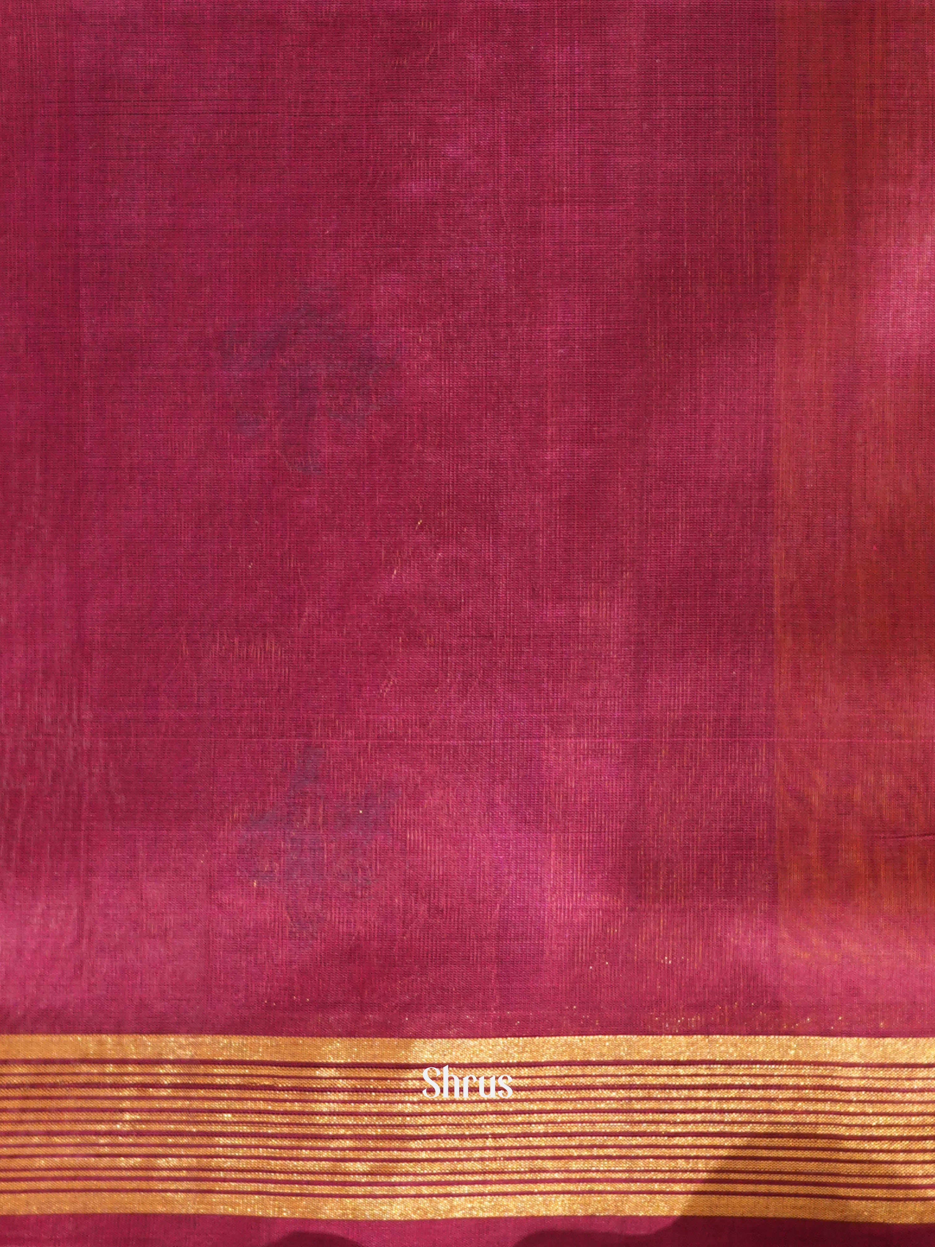 Mustard & Maroon - Silk Cotton Saree - Shop on ShrusEternity.com