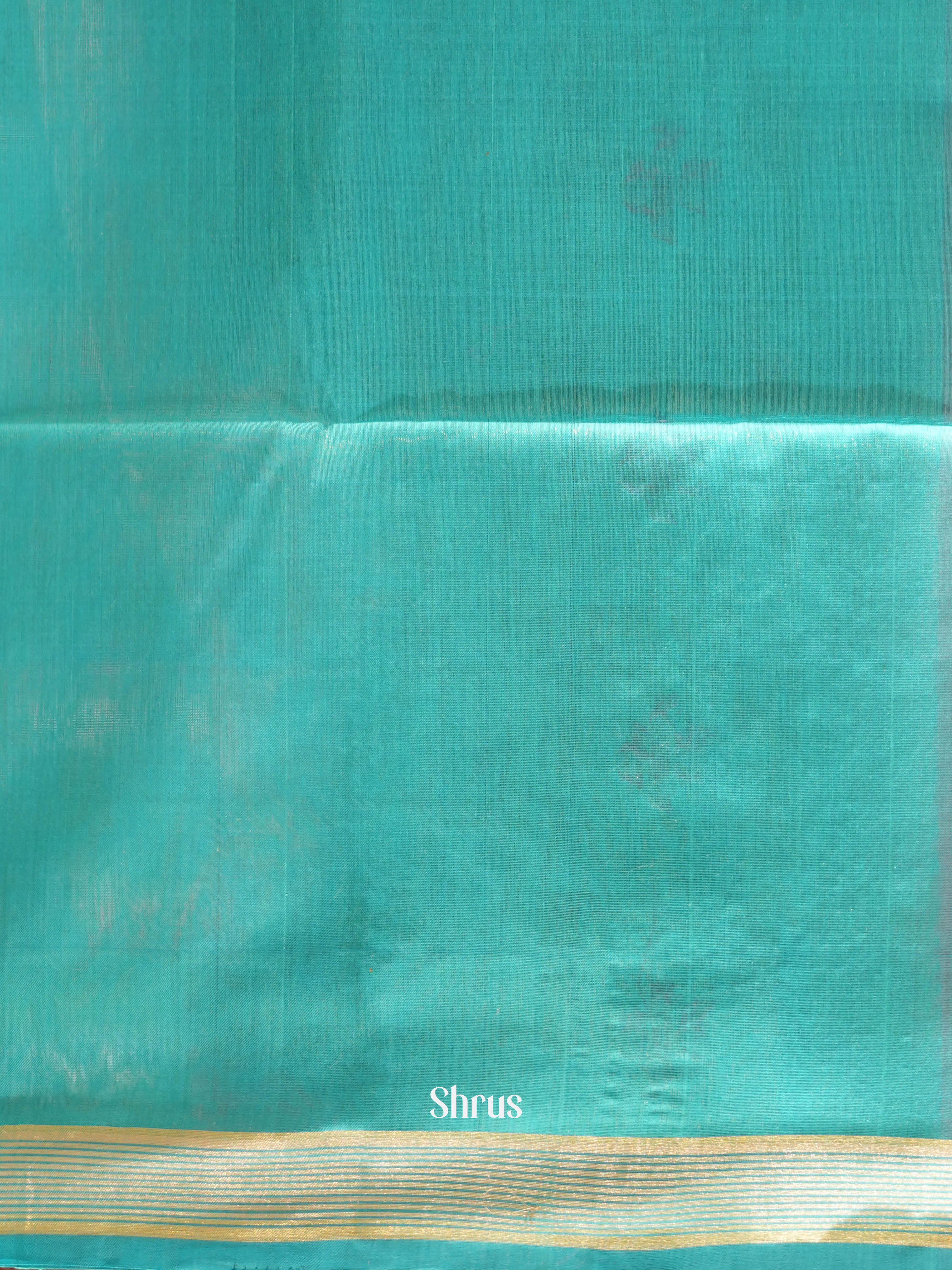 Pink & Teal - Silk Cotton Saree - Shop on ShrusEternity.com