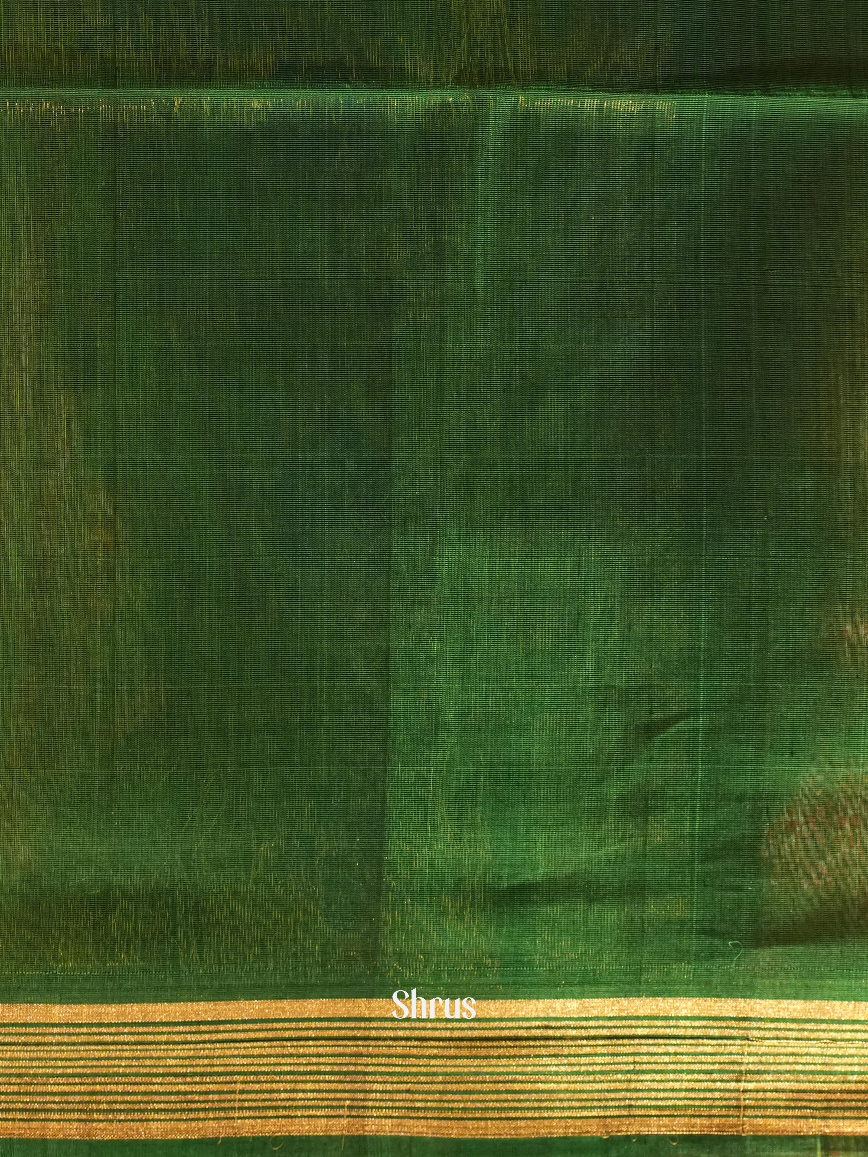 Brown & Green - Silk Cotton Saree - Shop on ShrusEternity.com