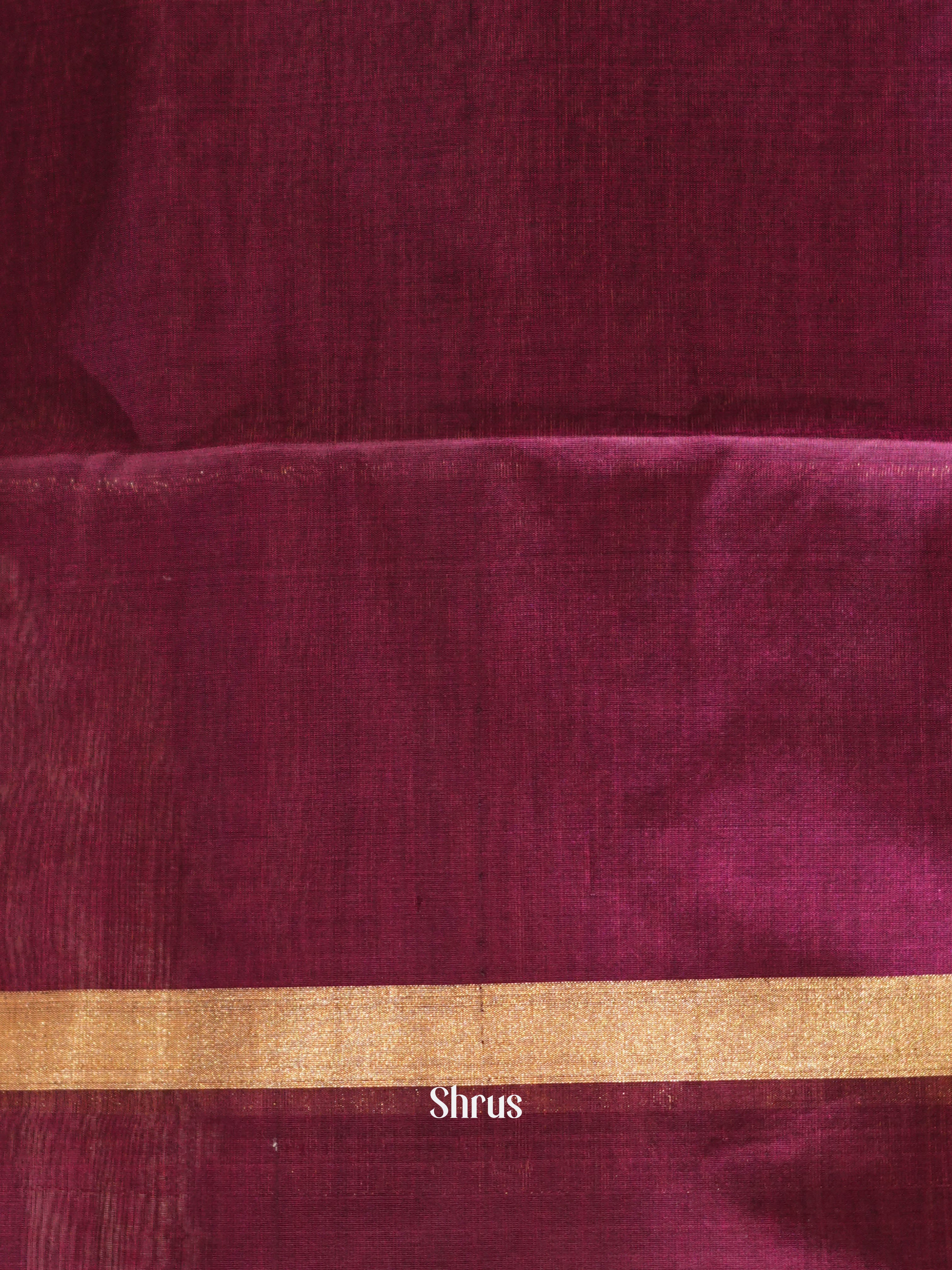 Brown & Wine - Silk Cotton Saree - Shop on ShrusEternity.com