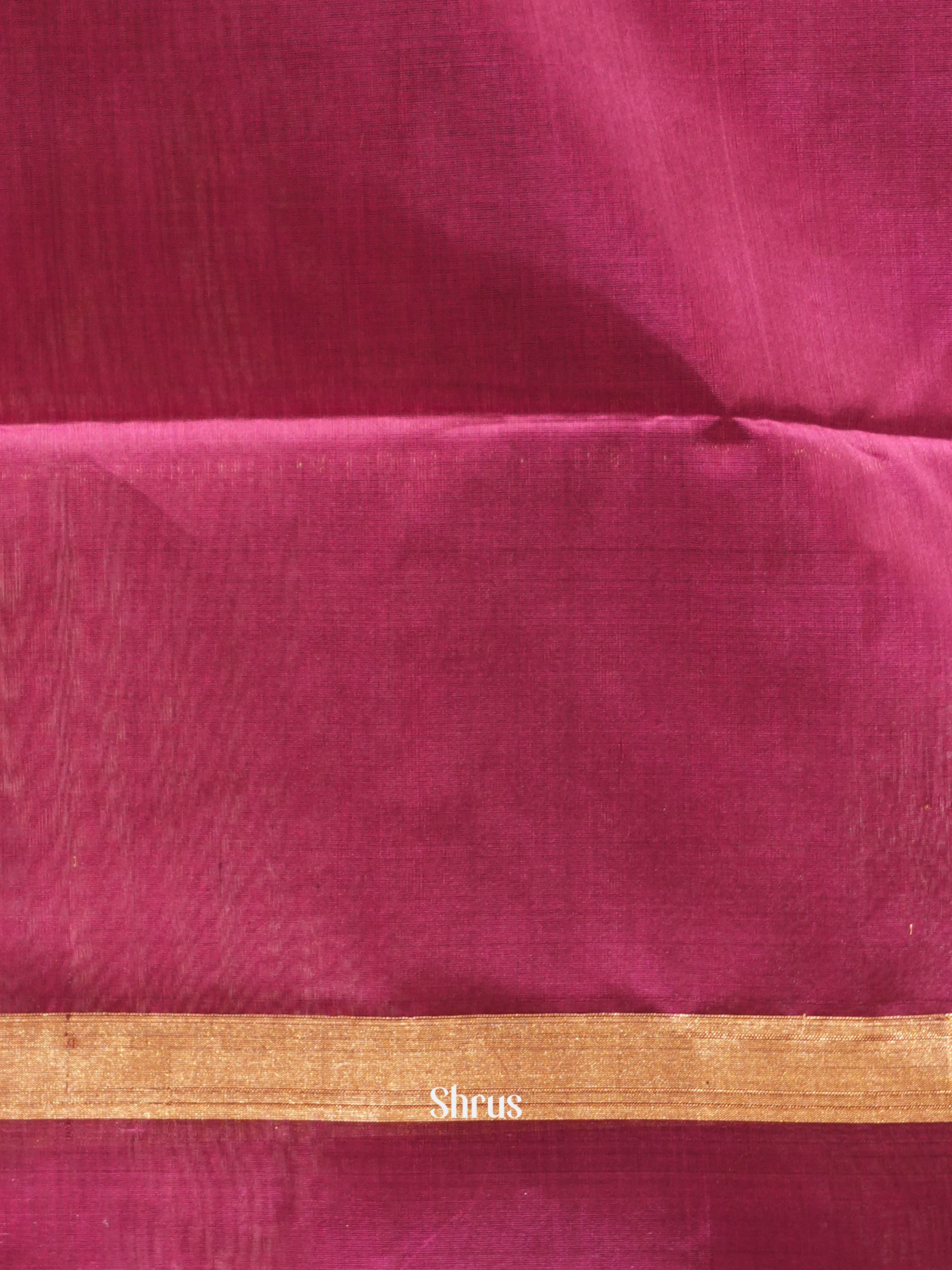 Brick & Maroon - Silk Cotton Saree - Shop on ShrusEternity.com