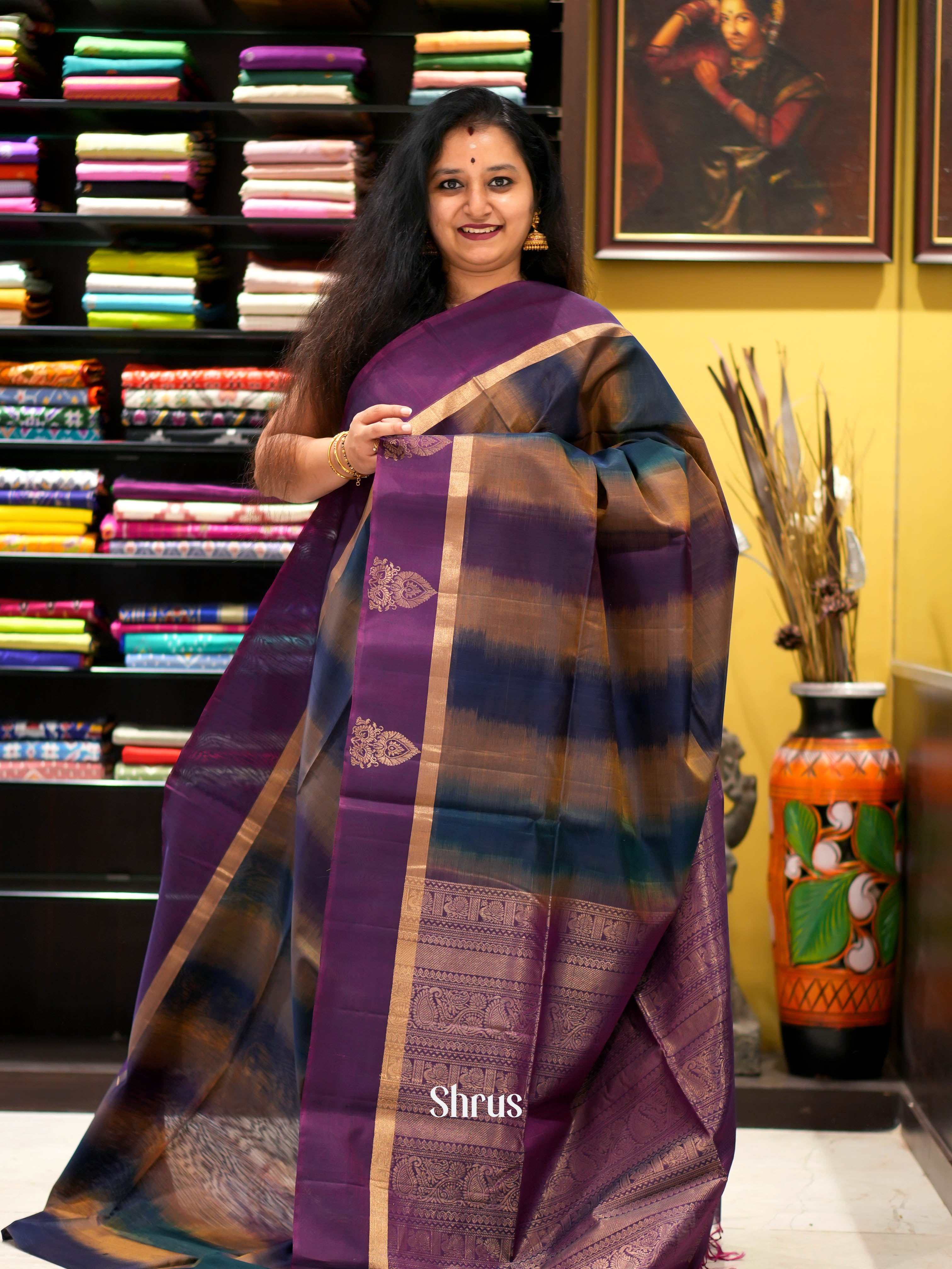 CHS09276 - Silk Cotton Saree - Shop on ShrusEternity.com