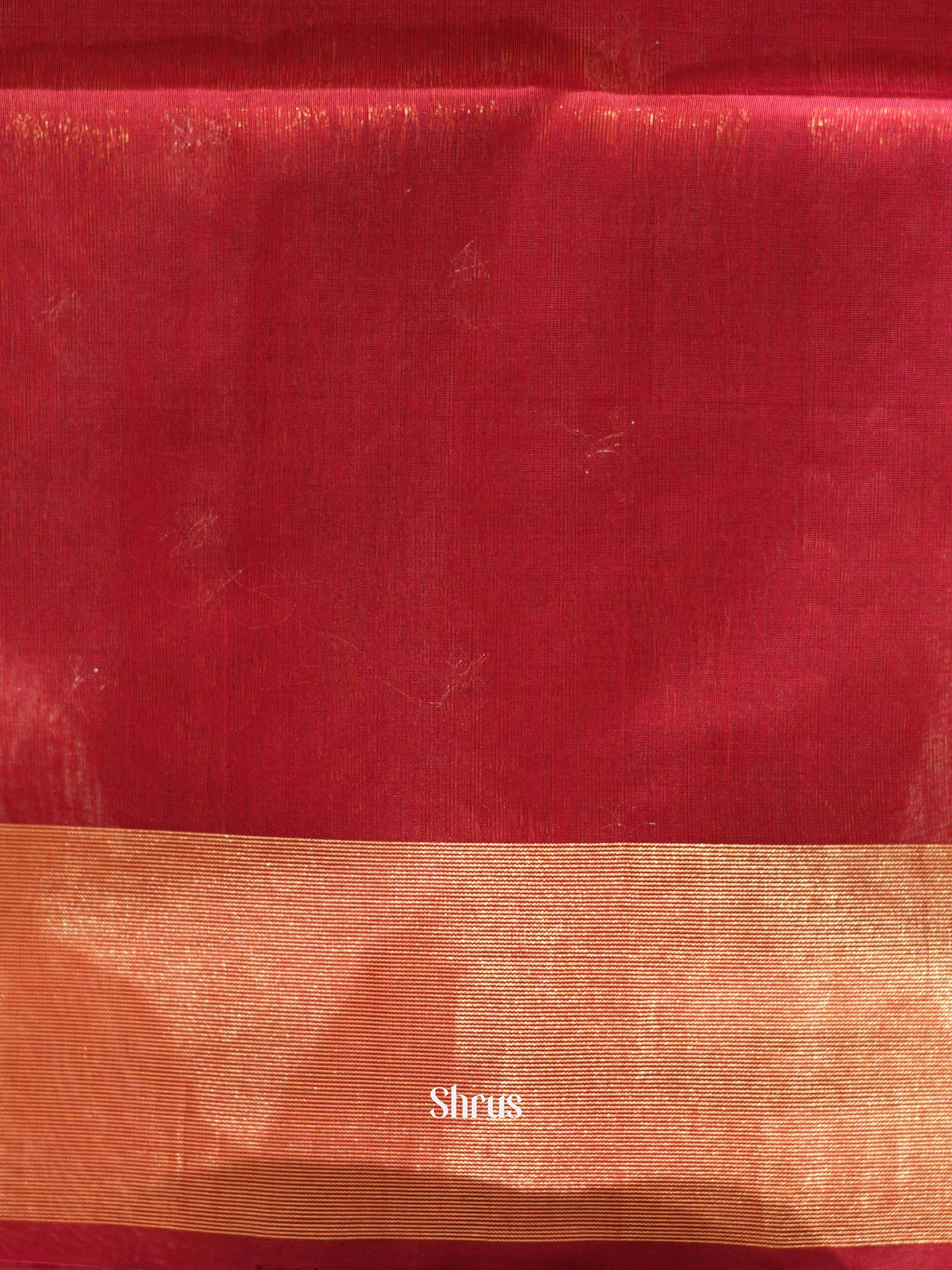 Brick & Maroon - Silk Cotton Saree - Shop on ShrusEternity.com