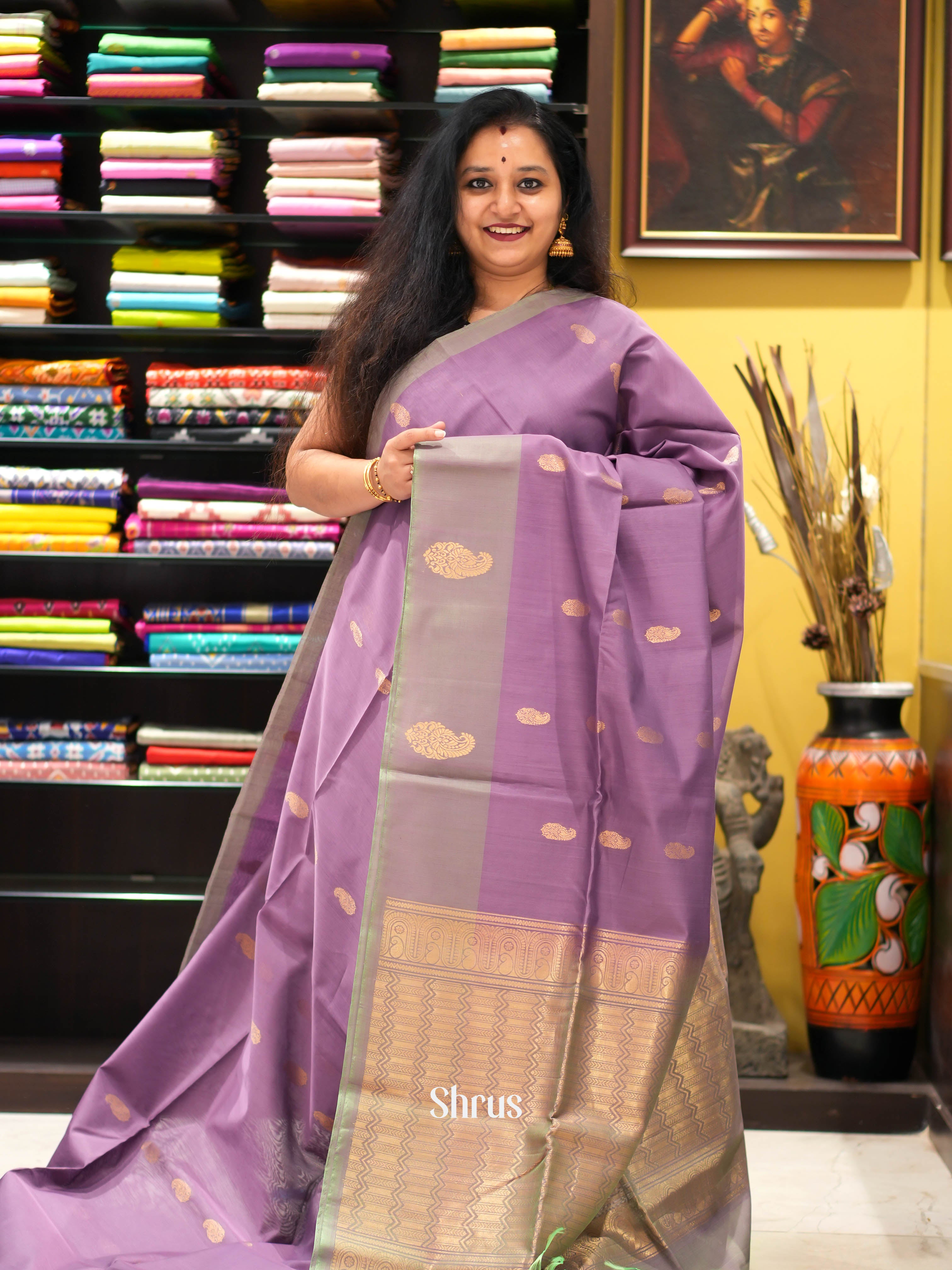 CHS09305 - Silk Cotton Saree - Shop on ShrusEternity.com