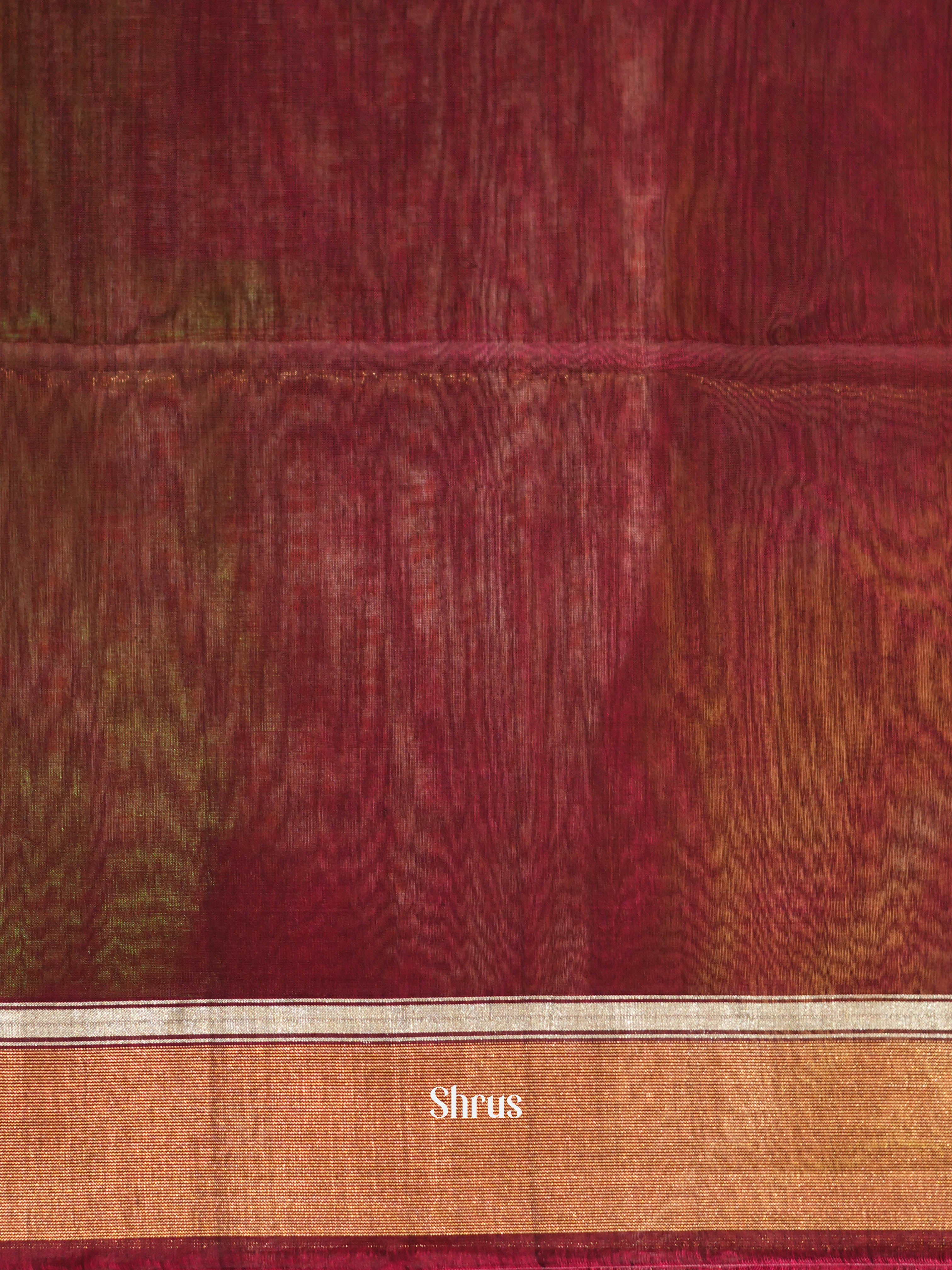 Green & Maroon - Silk Cotton Saree - Shop on ShrusEternity.com