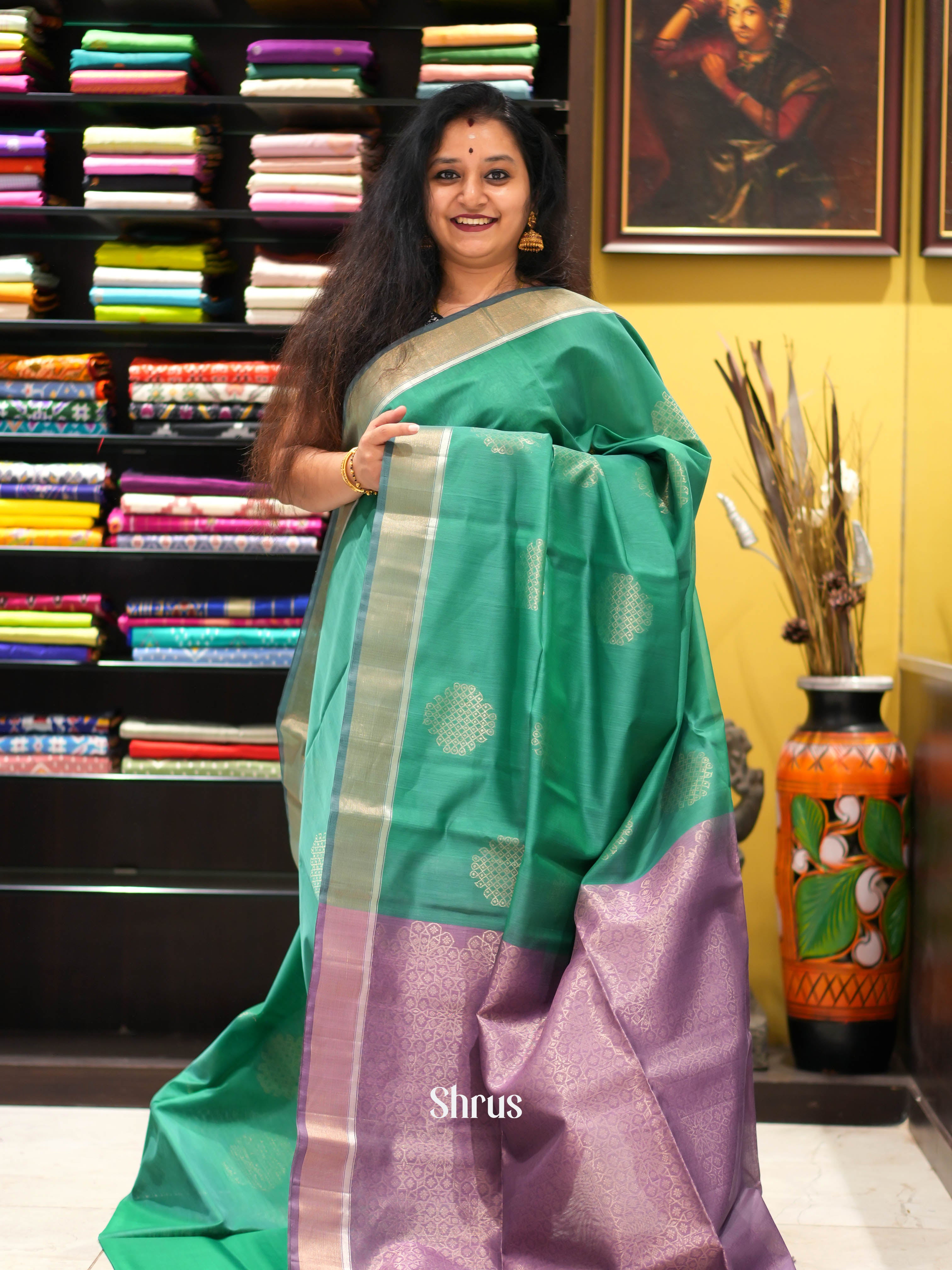 CHS09327 - Silk Cotton Saree - Shop on ShrusEternity.com