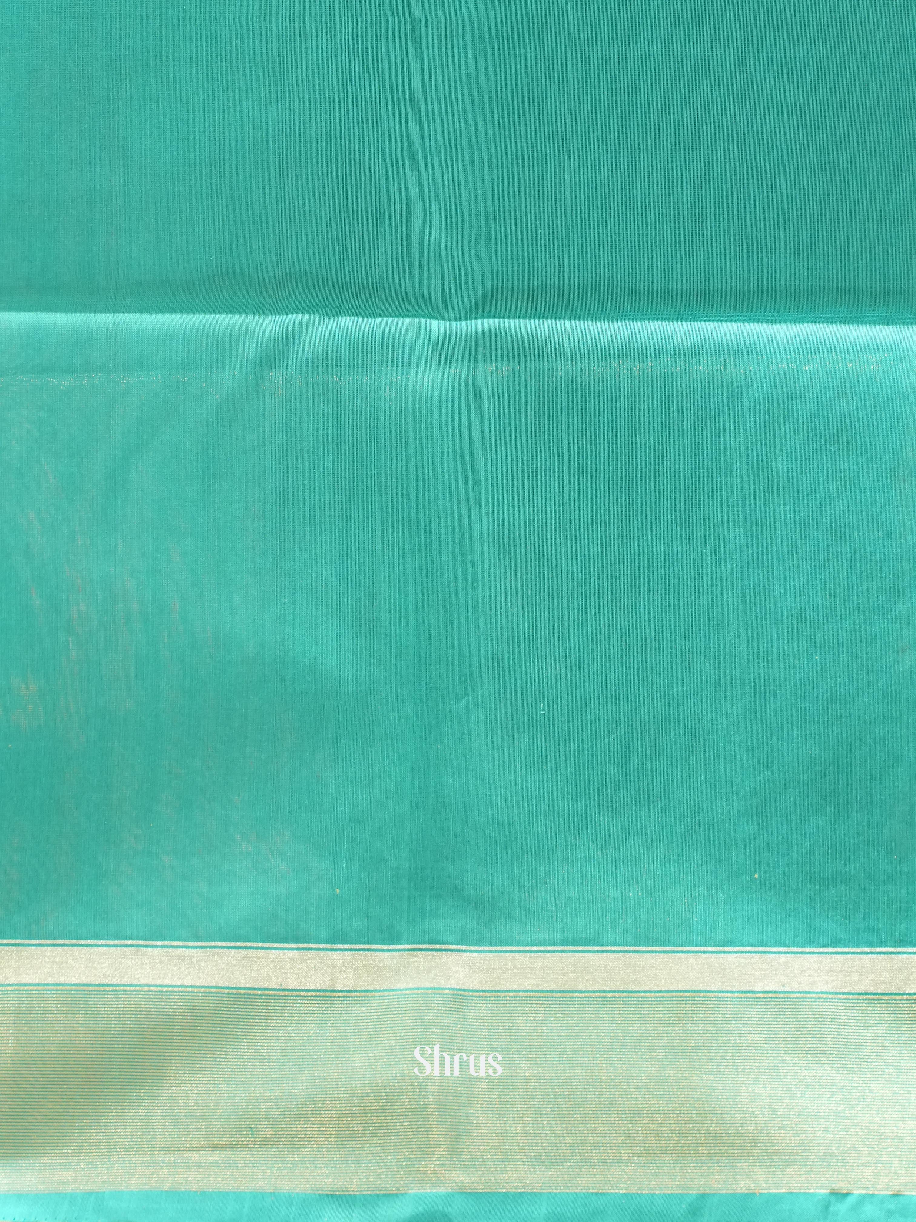 Orange & Teal - Silk cotton Saree - Shop on ShrusEternity.com