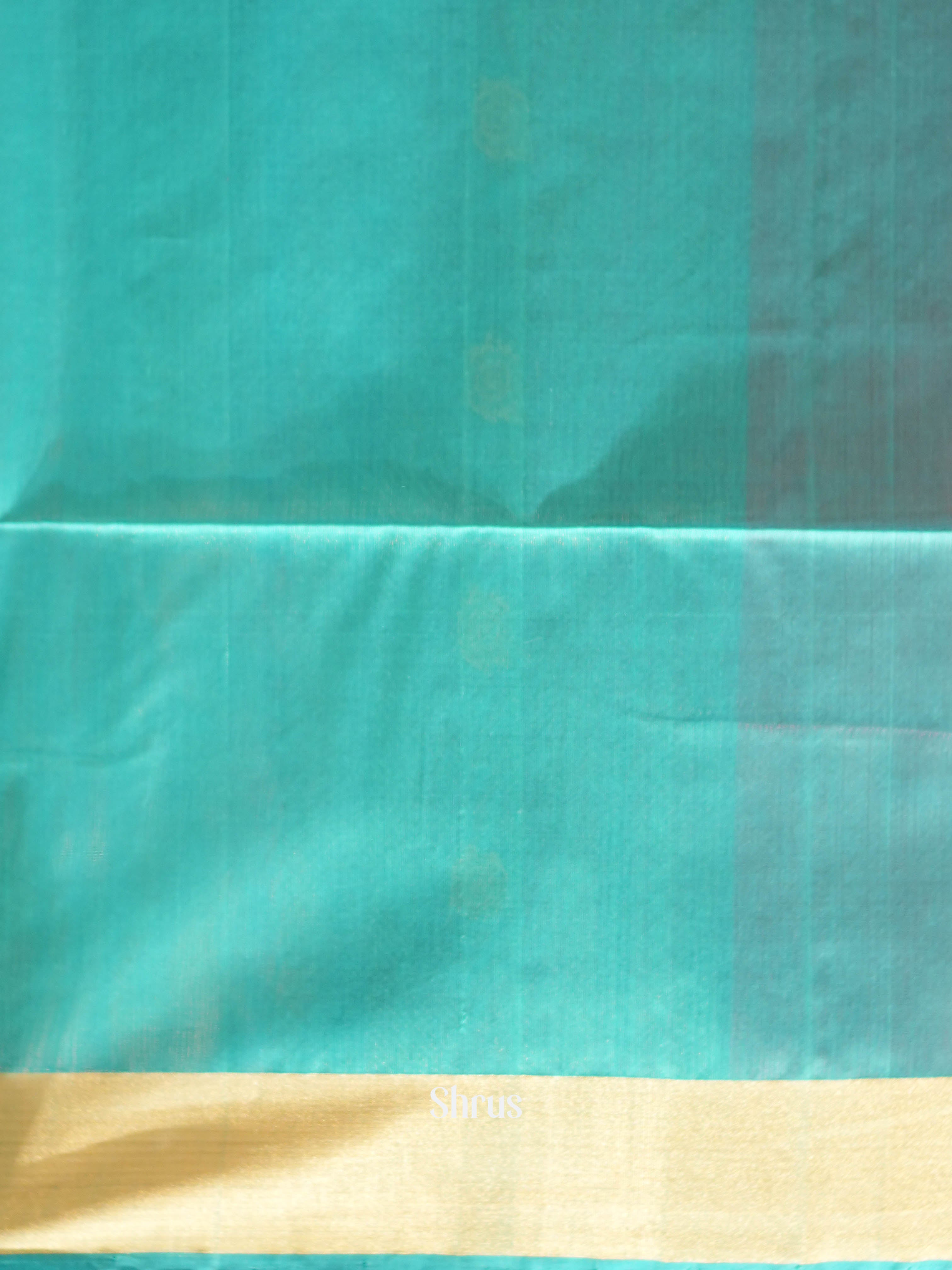 Red & Teal - Silk Cotton Saree - Shop on ShrusEternity.com