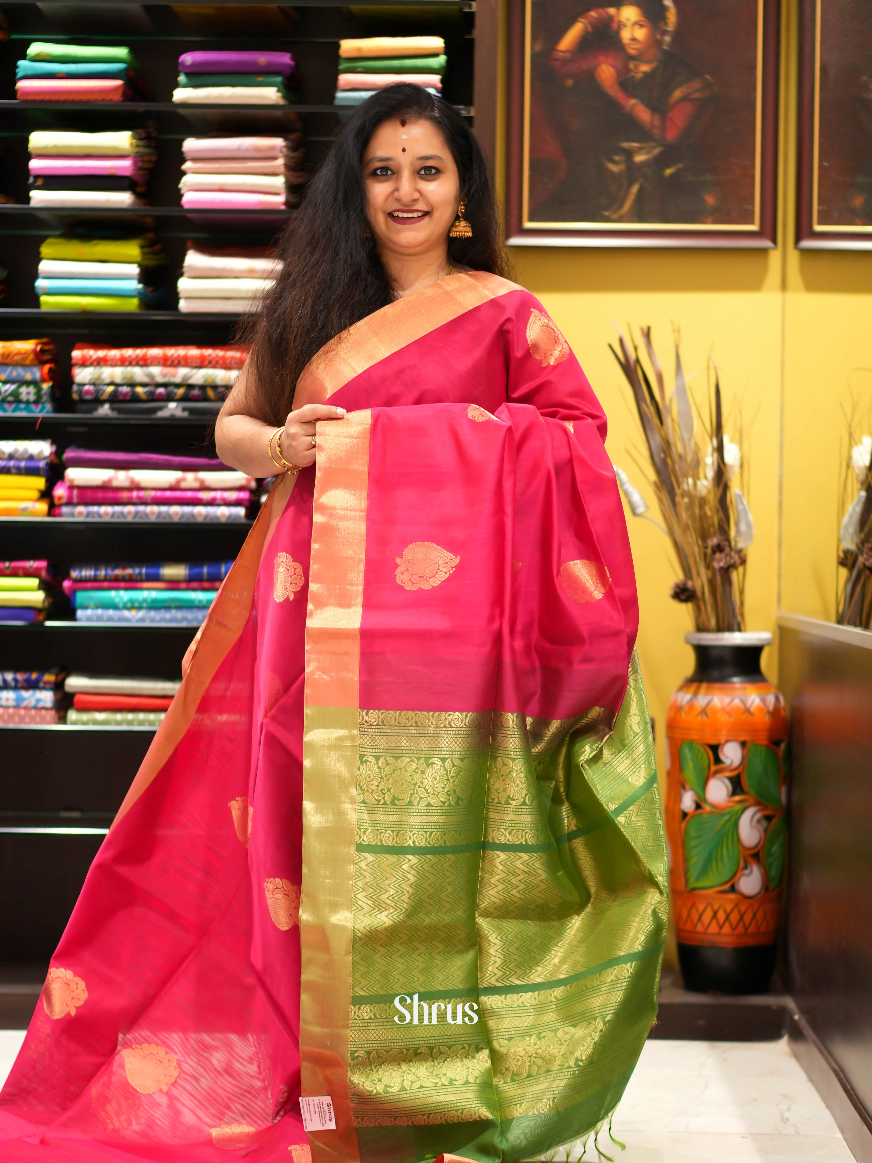 CHS09363 - Silk Cotton Saree - Shop on ShrusEternity.com