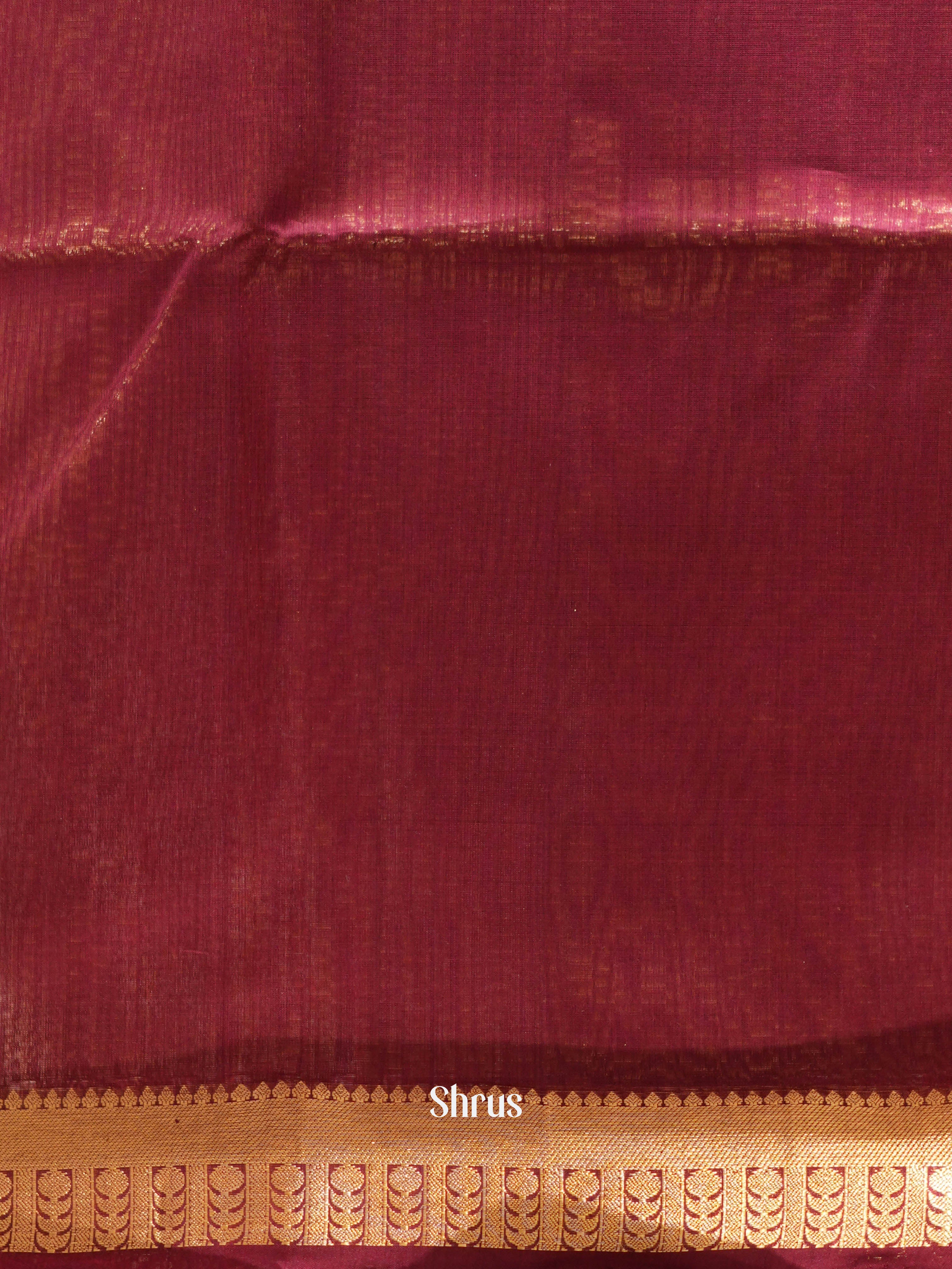 Green & Maroon - Silk Cotton Saree - Shop on ShrusEternity.com