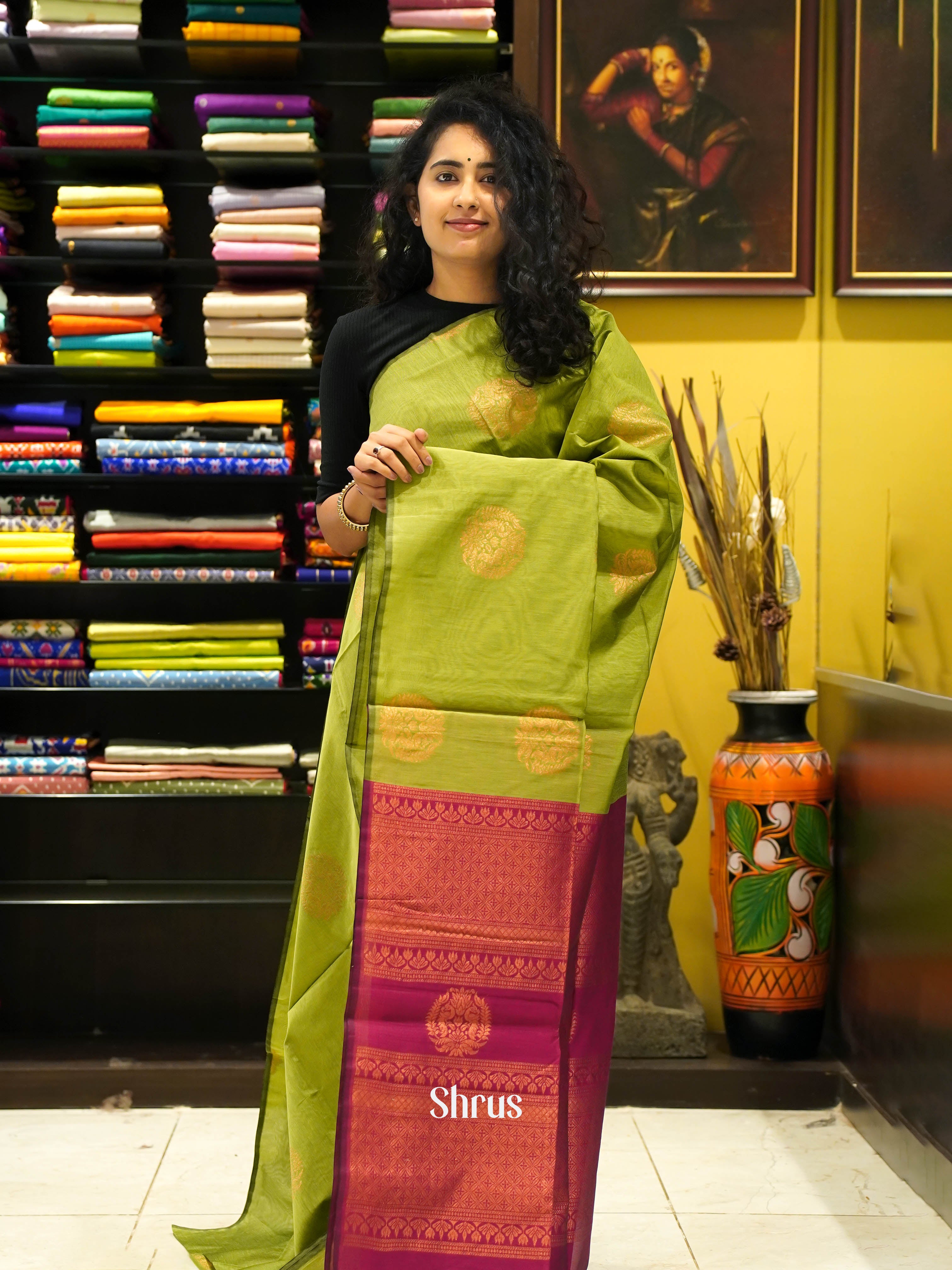 CHS10024 - Semi Silkcotton saree - Shop on ShrusEternity.com