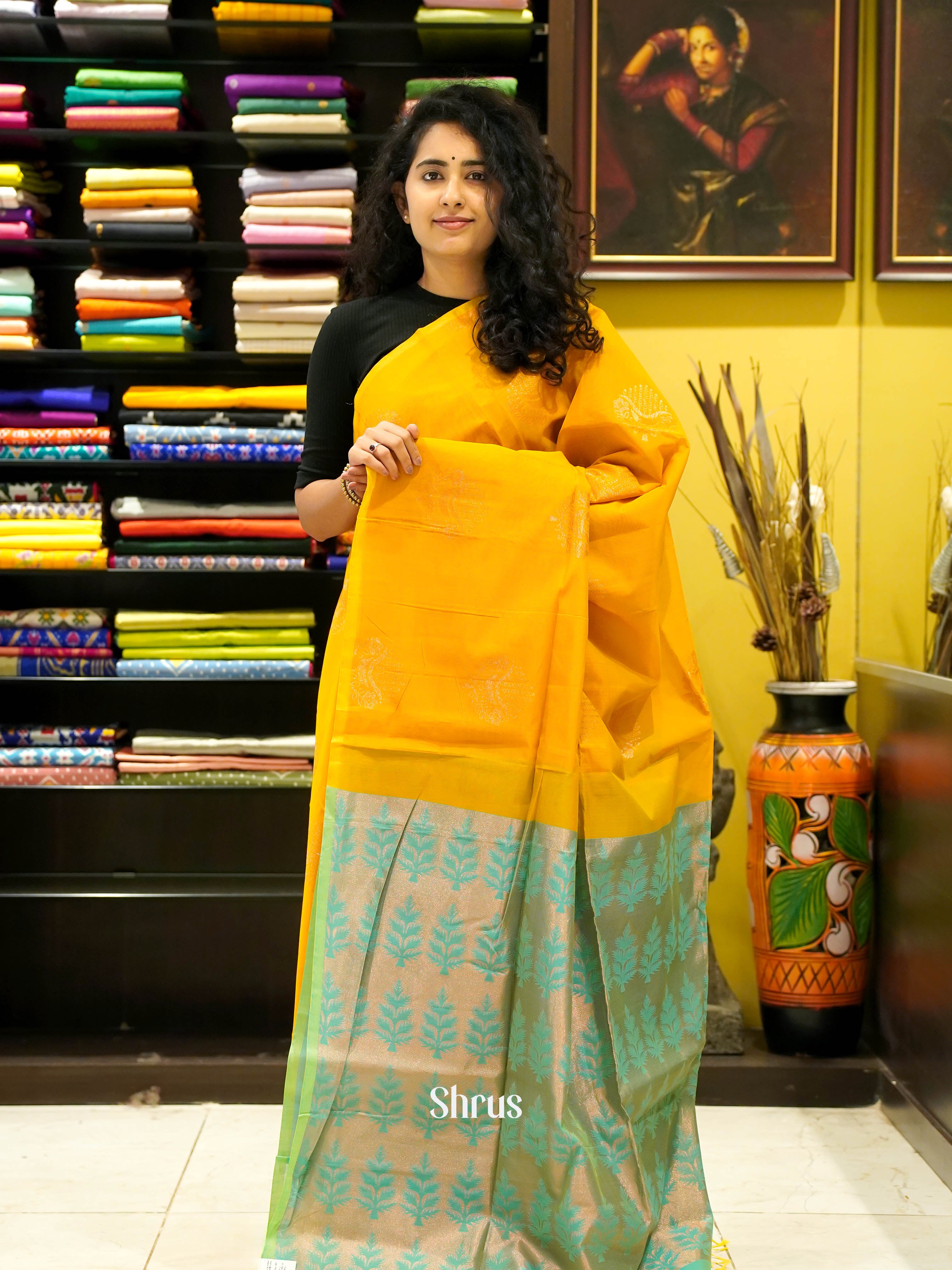 CHS10044 - Semi Silkcotton saree - Shop on ShrusEternity.com