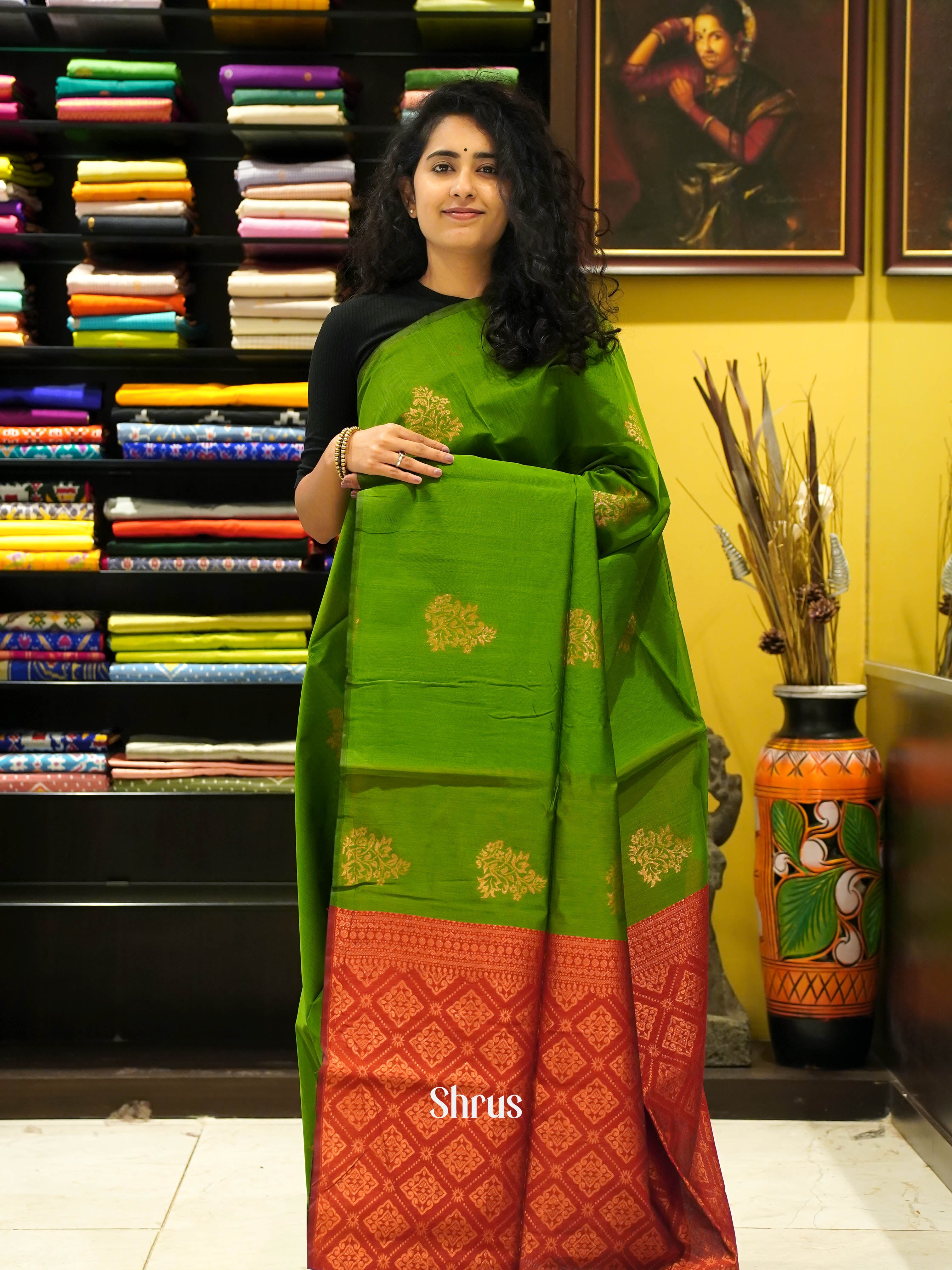 CHS10053 - Semi Silkcotton saree - Shop on ShrusEternity.com