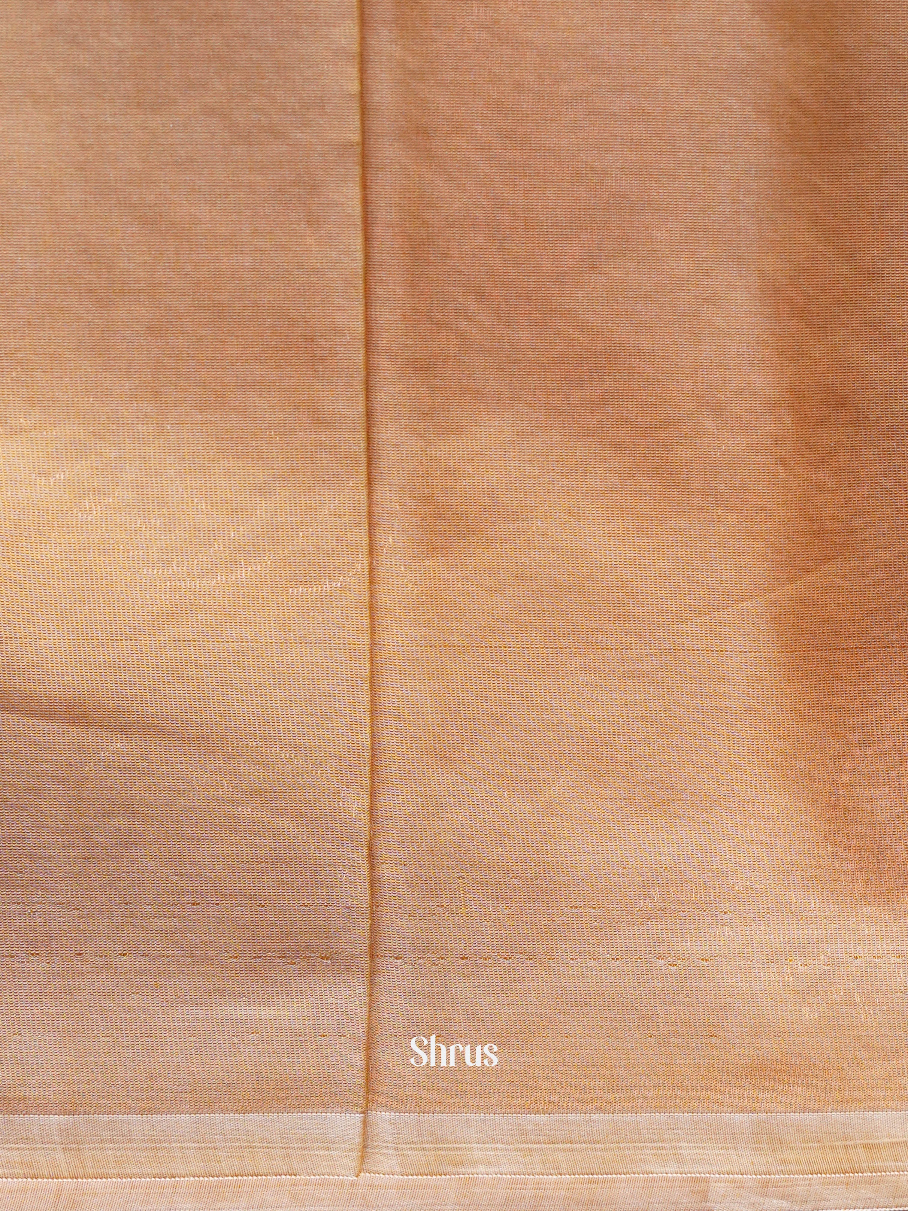 Light Salmon & Sandal - Semi Silkcotton Saree - Shop on ShrusEternity.com
