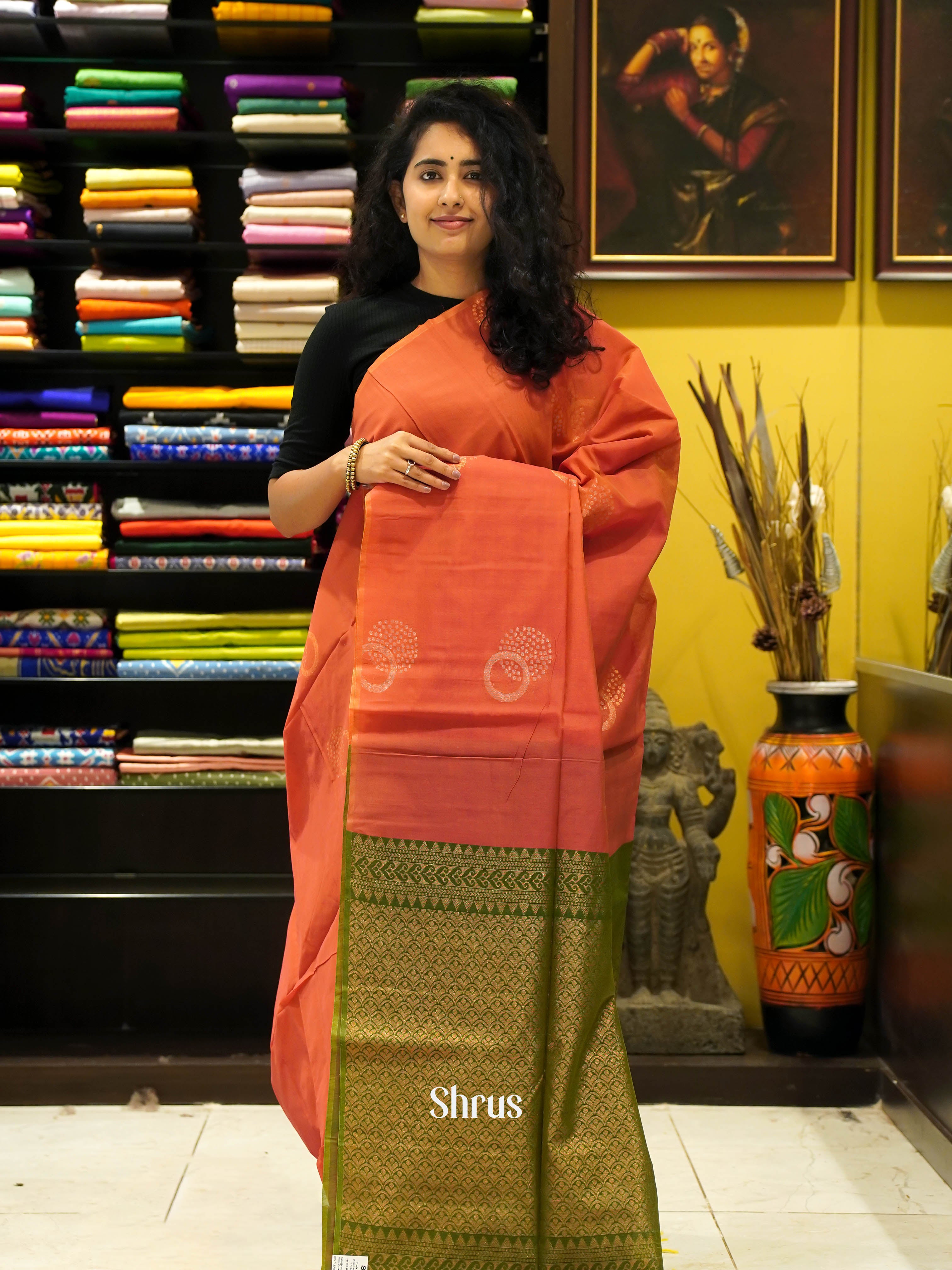 CHS10060 - Semi Silkcotton saree - Shop on ShrusEternity.com