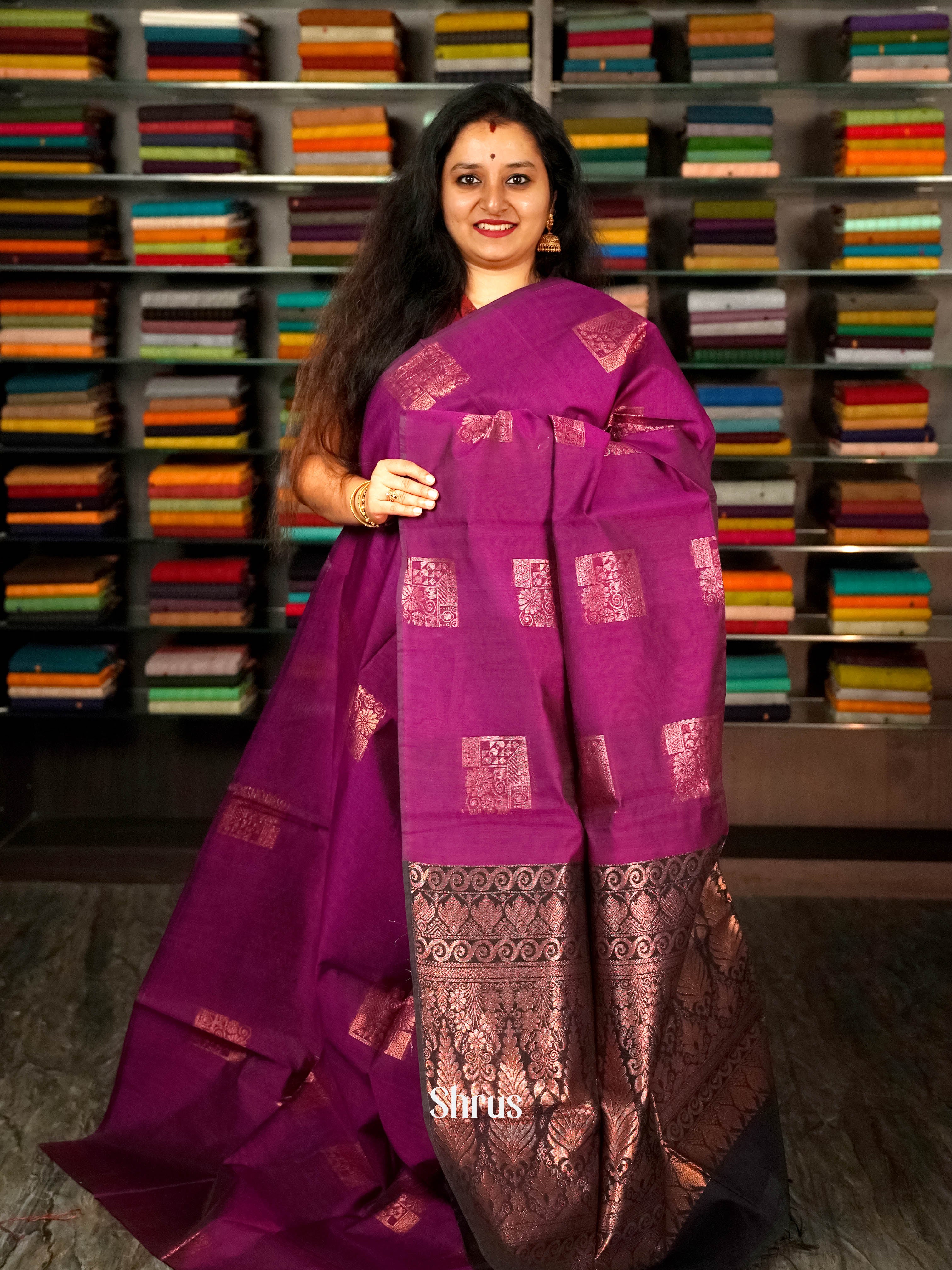 Purple & Brown - Semi Silkcotton - Shop on ShrusEternity.com