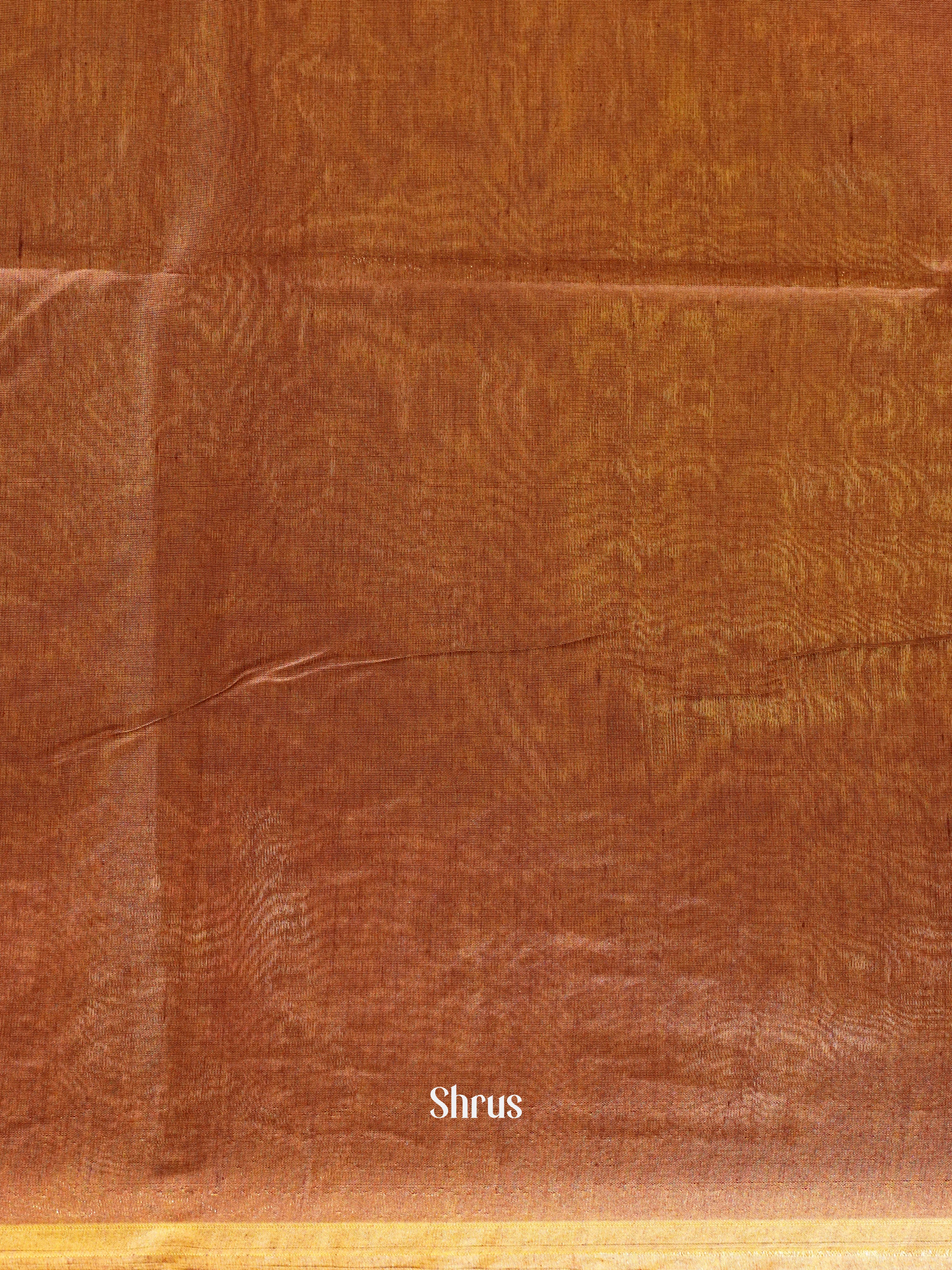 Orange & Brown- Semi Silkcotton Saree - Shop on ShrusEternity.com