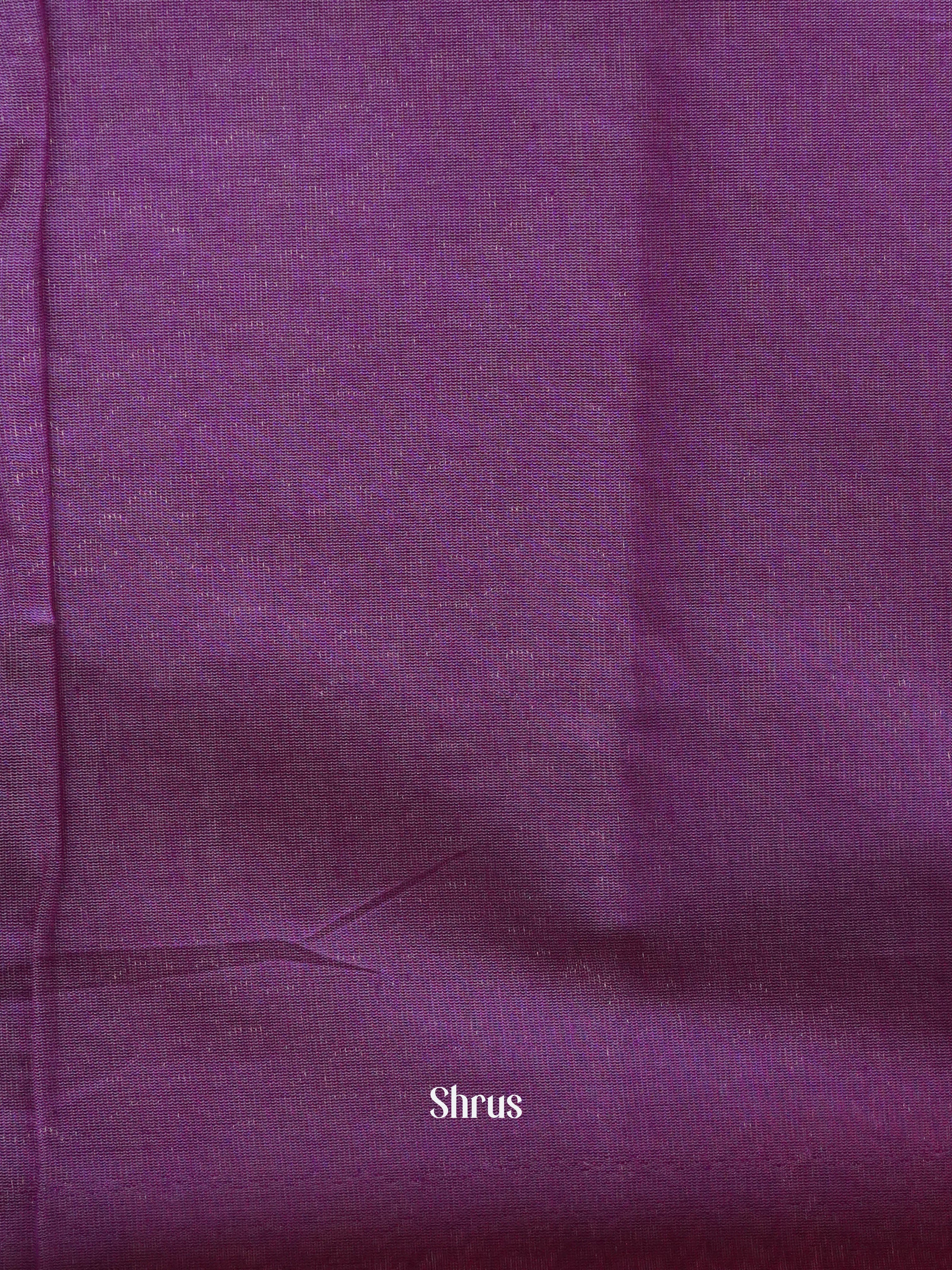 Yellow & Purple - Semi Silkcotton Saree - Shop on ShrusEternity.com
