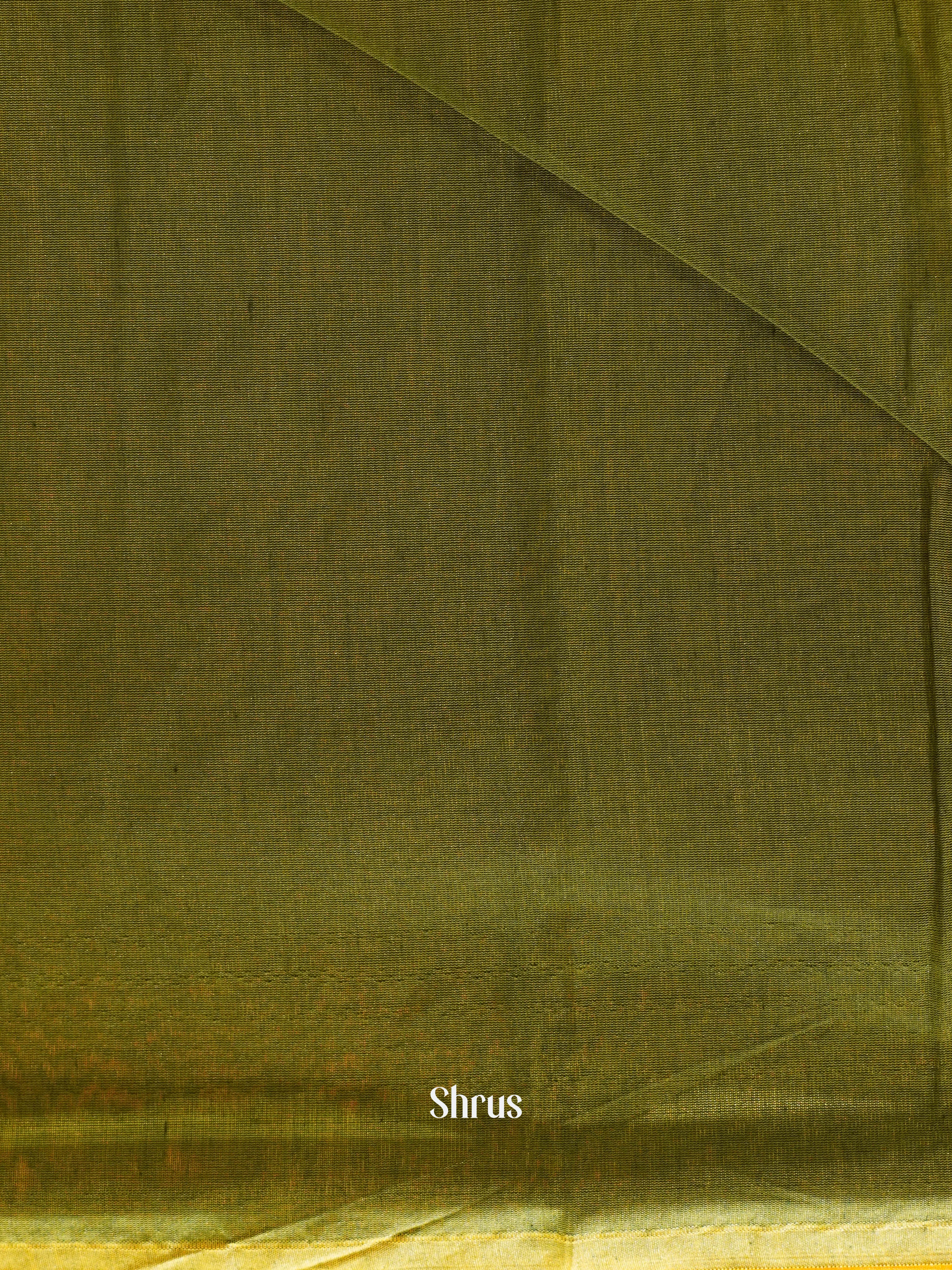 Orange & Green - Semi Silkcotton Saree - Shop on ShrusEternity.com