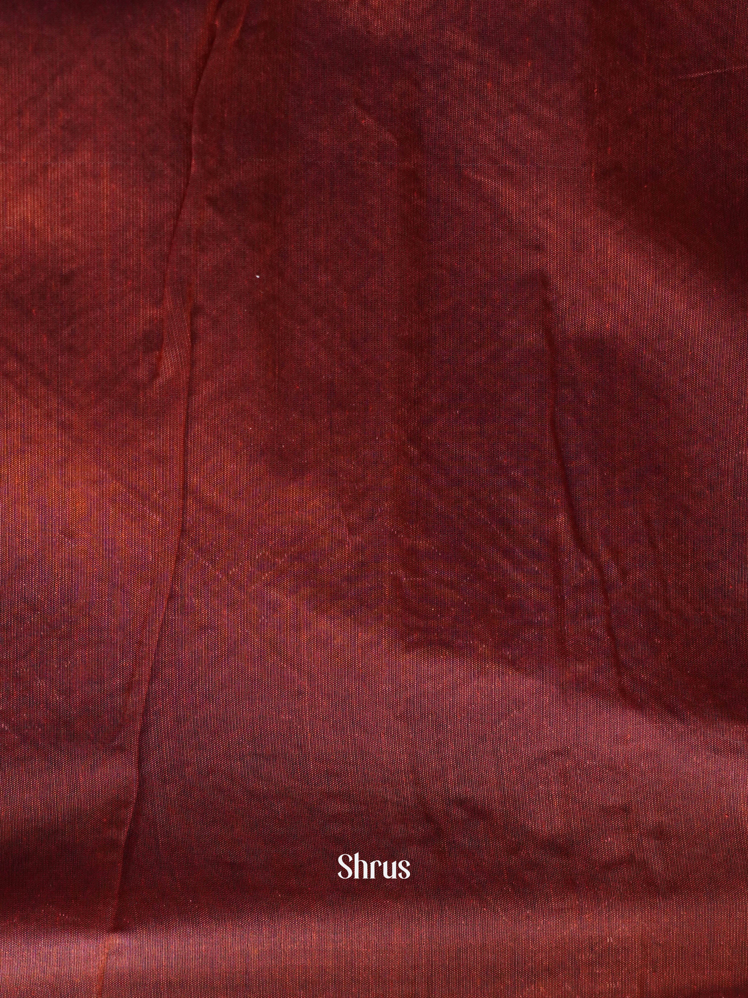 Greenish Grey & Brown - Semi Silkcotton Saree - Shop on ShrusEternity.com