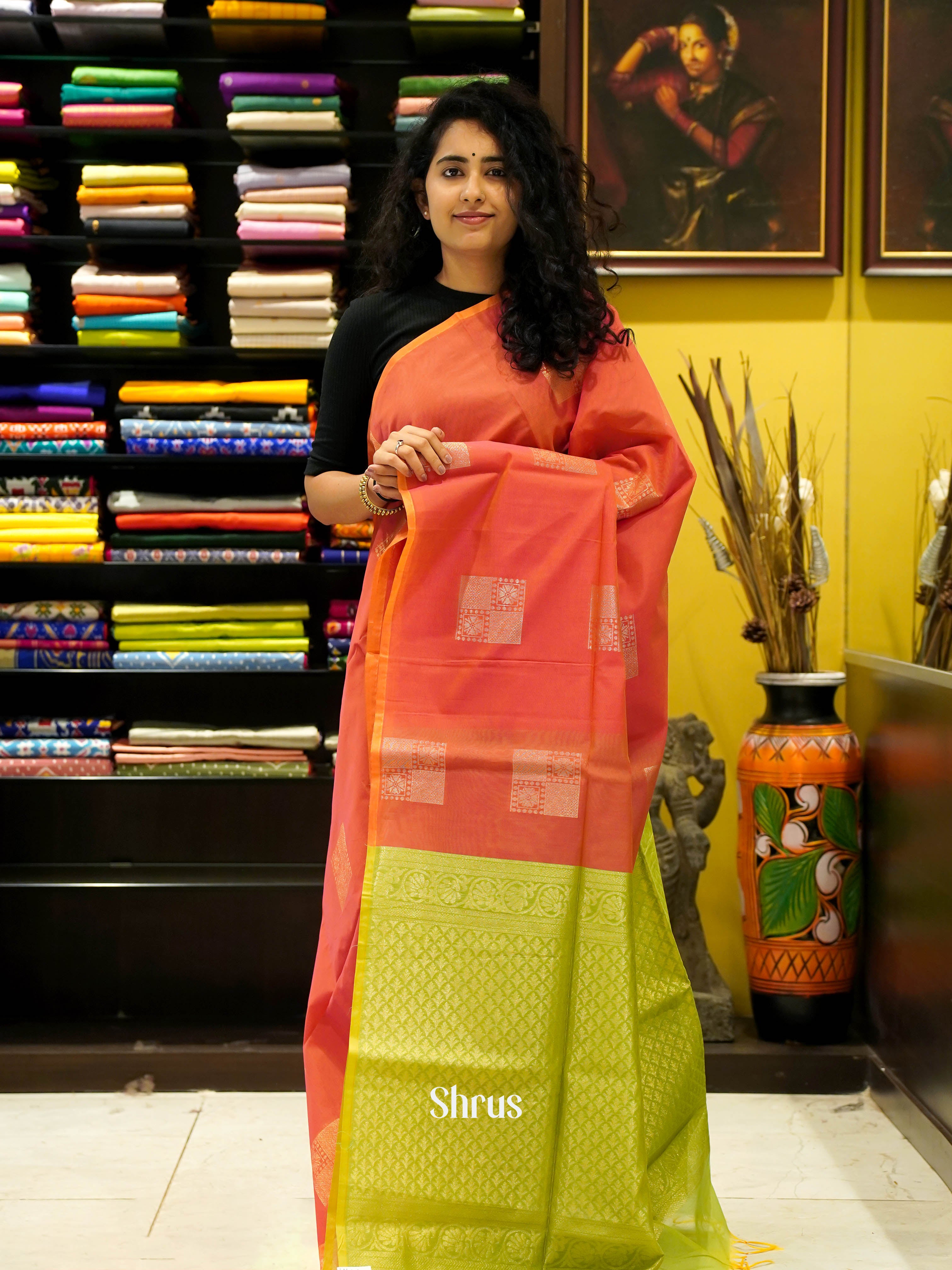 CHS10115 - Semi Silkcotton saree - Shop on ShrusEternity.com