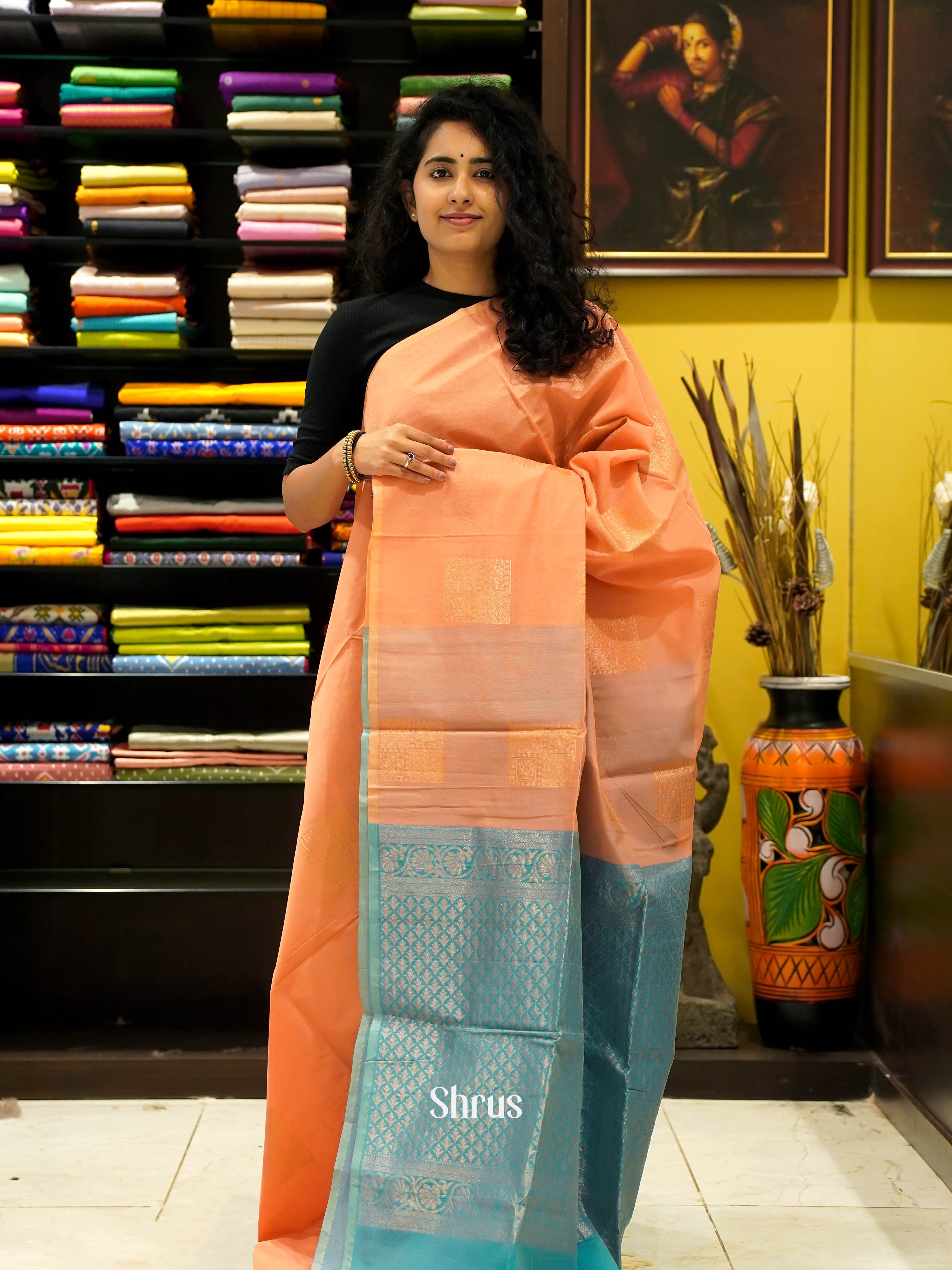 CHS10125 - Semi Silkcotton Saree - Shop on ShrusEternity.com