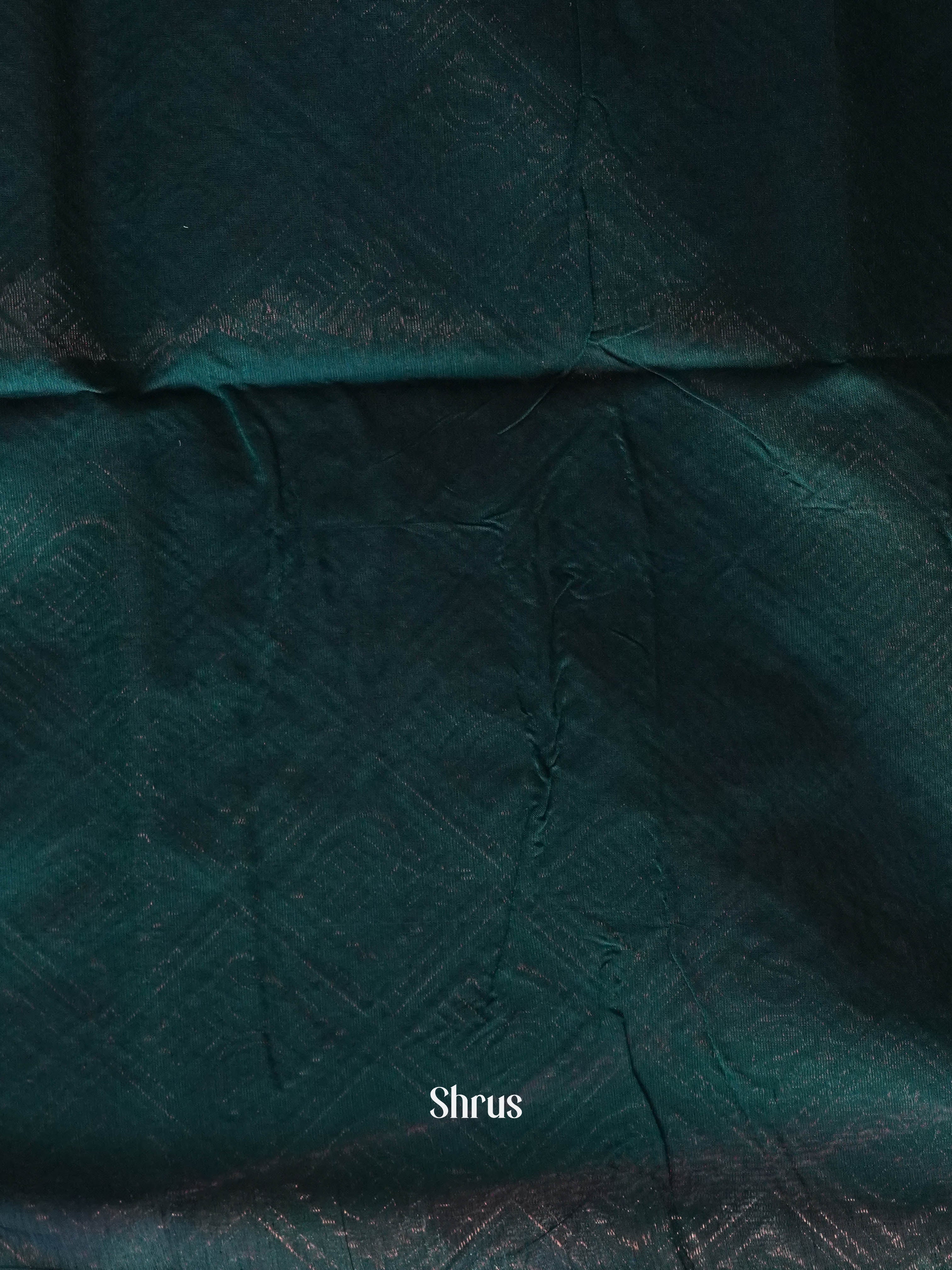 Maroon & Green - Semi Silkcotton Saree - Shop on ShrusEternity.com