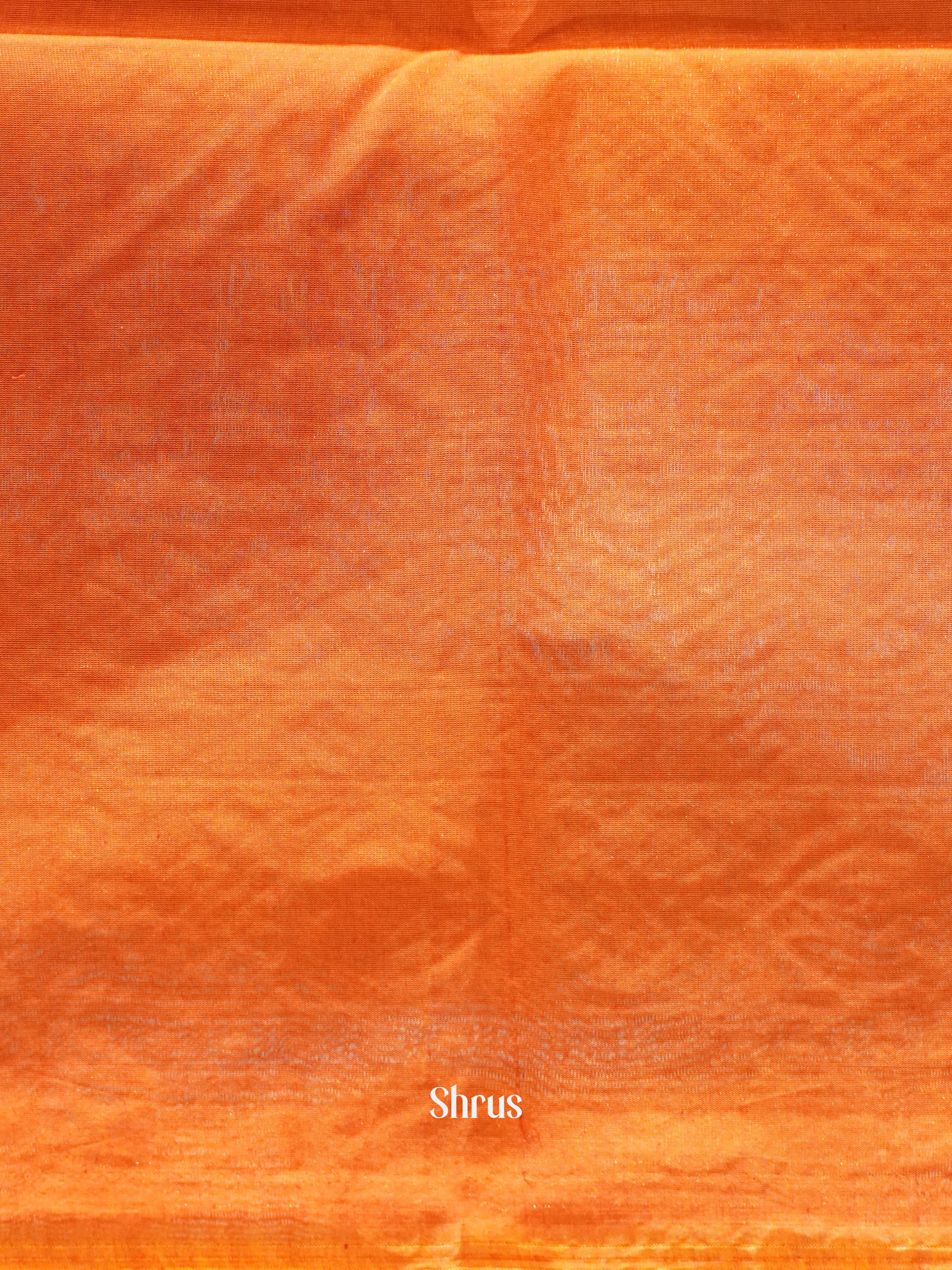 Blue & Orange - Semi Silkcotton Saree - Shop on ShrusEternity.com