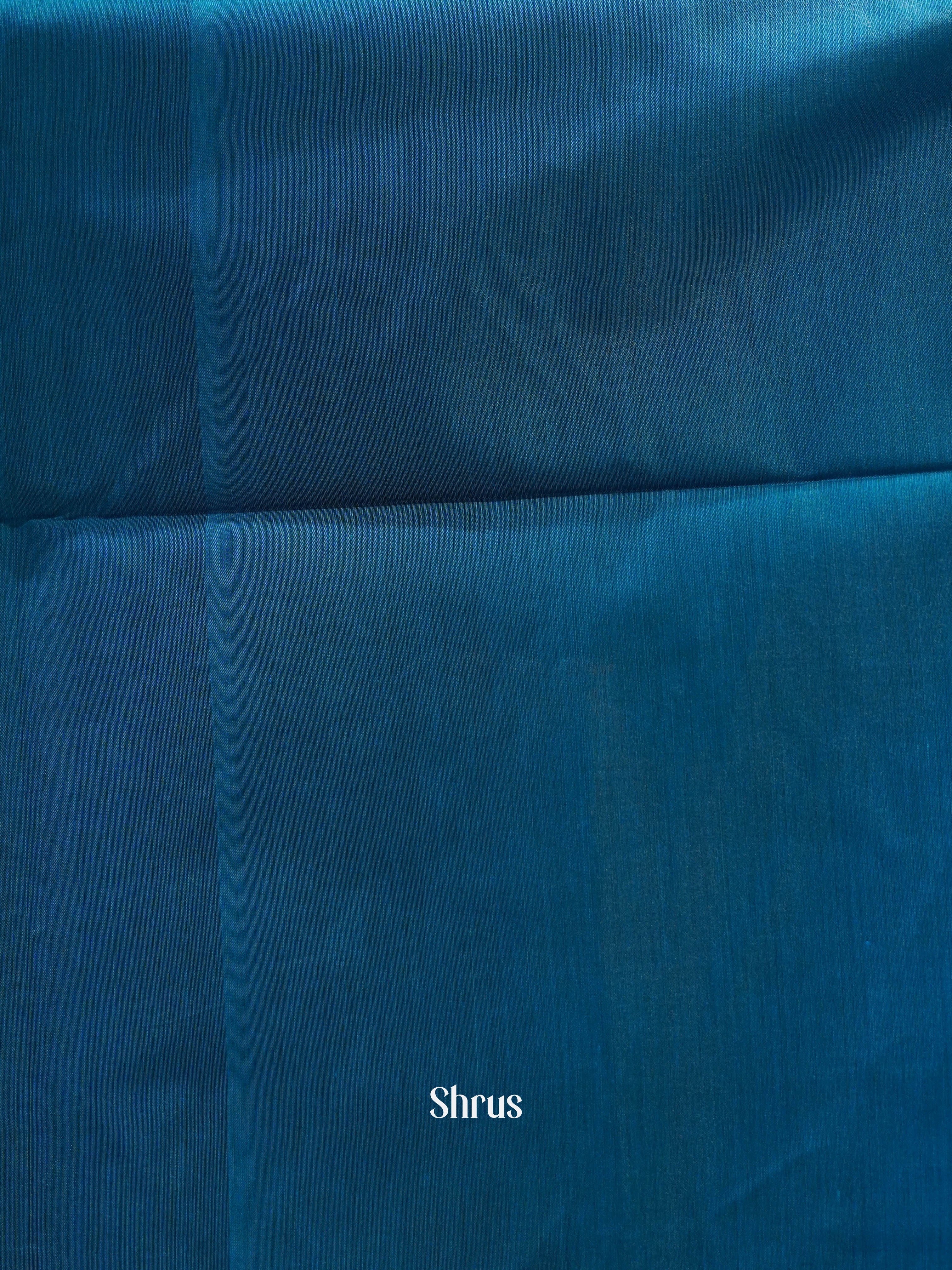 Blue(Single Tone) - Semi Silkcotton Saree - Shop on ShrusEternity.com