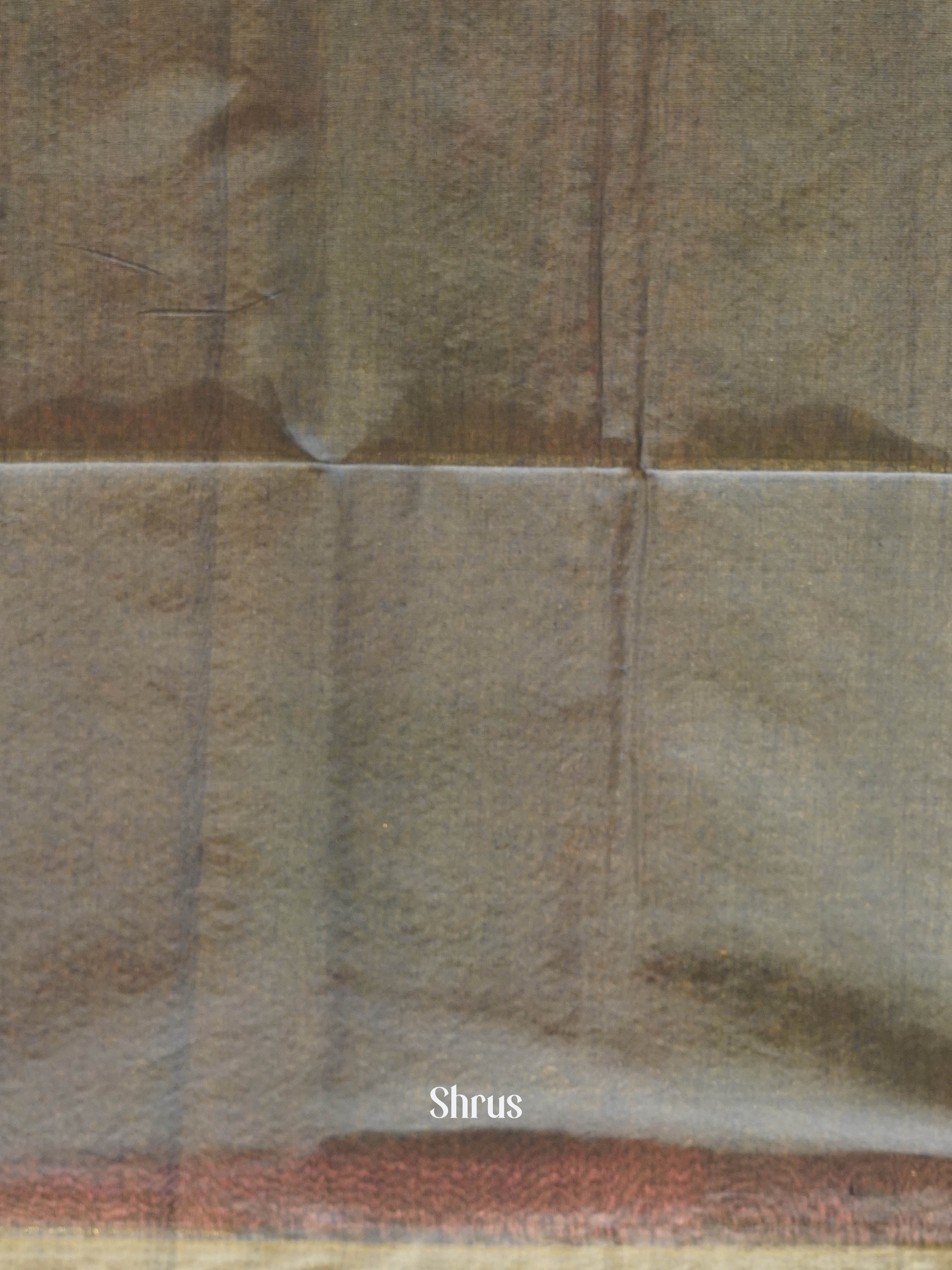 Peachish Pink & Grey- Semi Silkcotton Saree - Shop on ShrusEternity.com