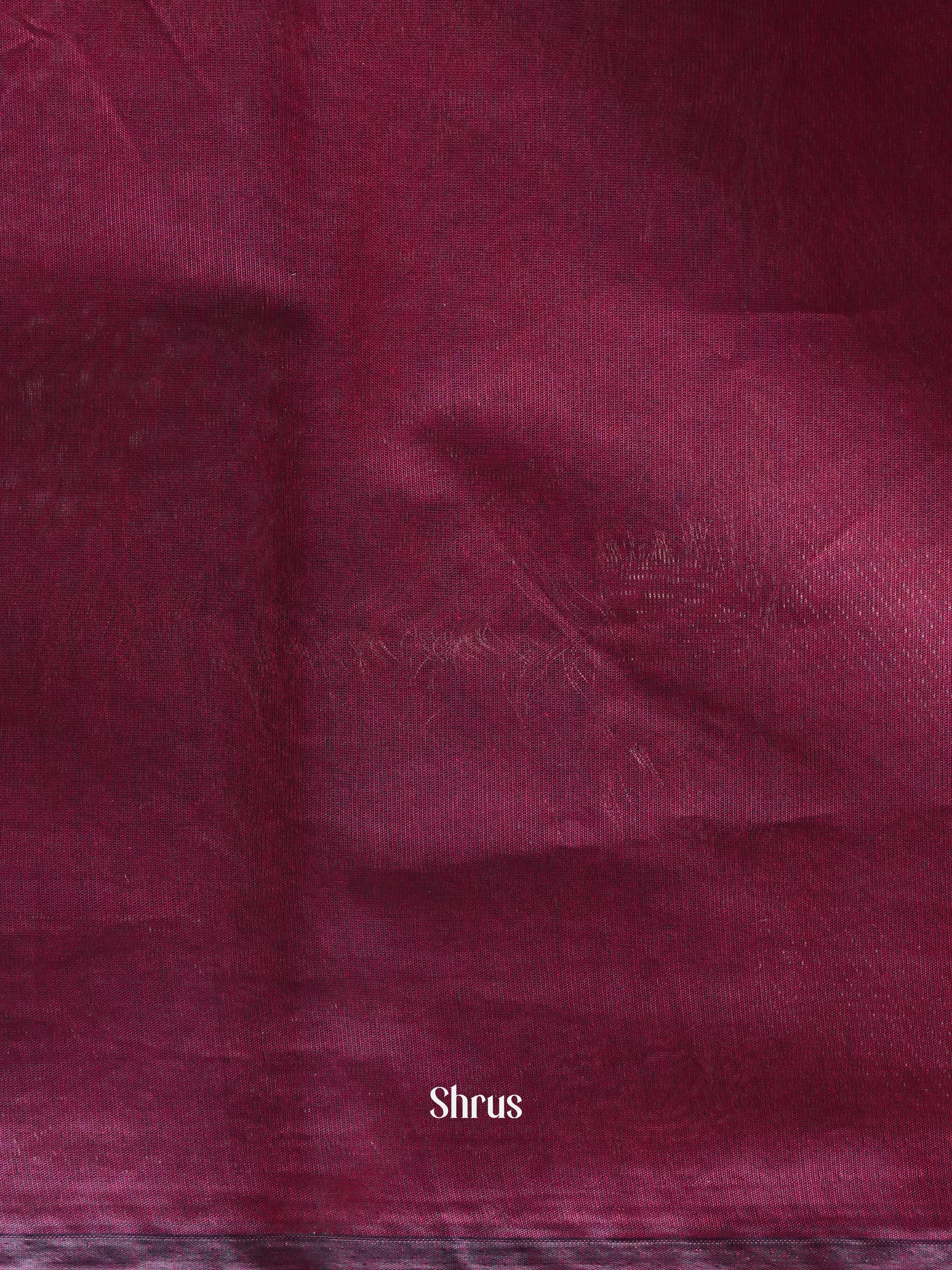 Grey & Maroon - Semi Silkcotton Saree - Shop on ShrusEternity.com