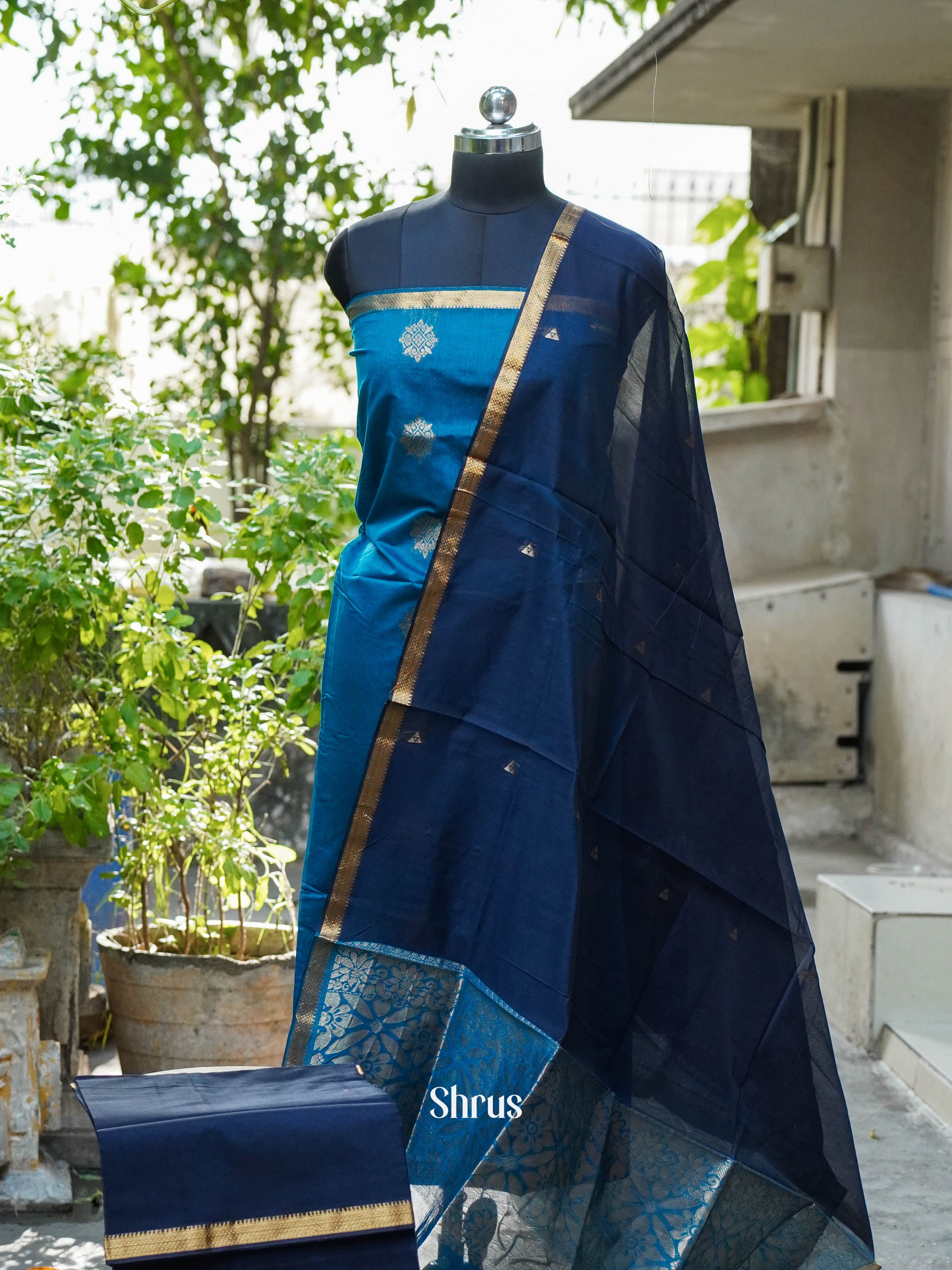 CHS10222 - Semi silkcotton salwar - Shop on ShrusEternity.com