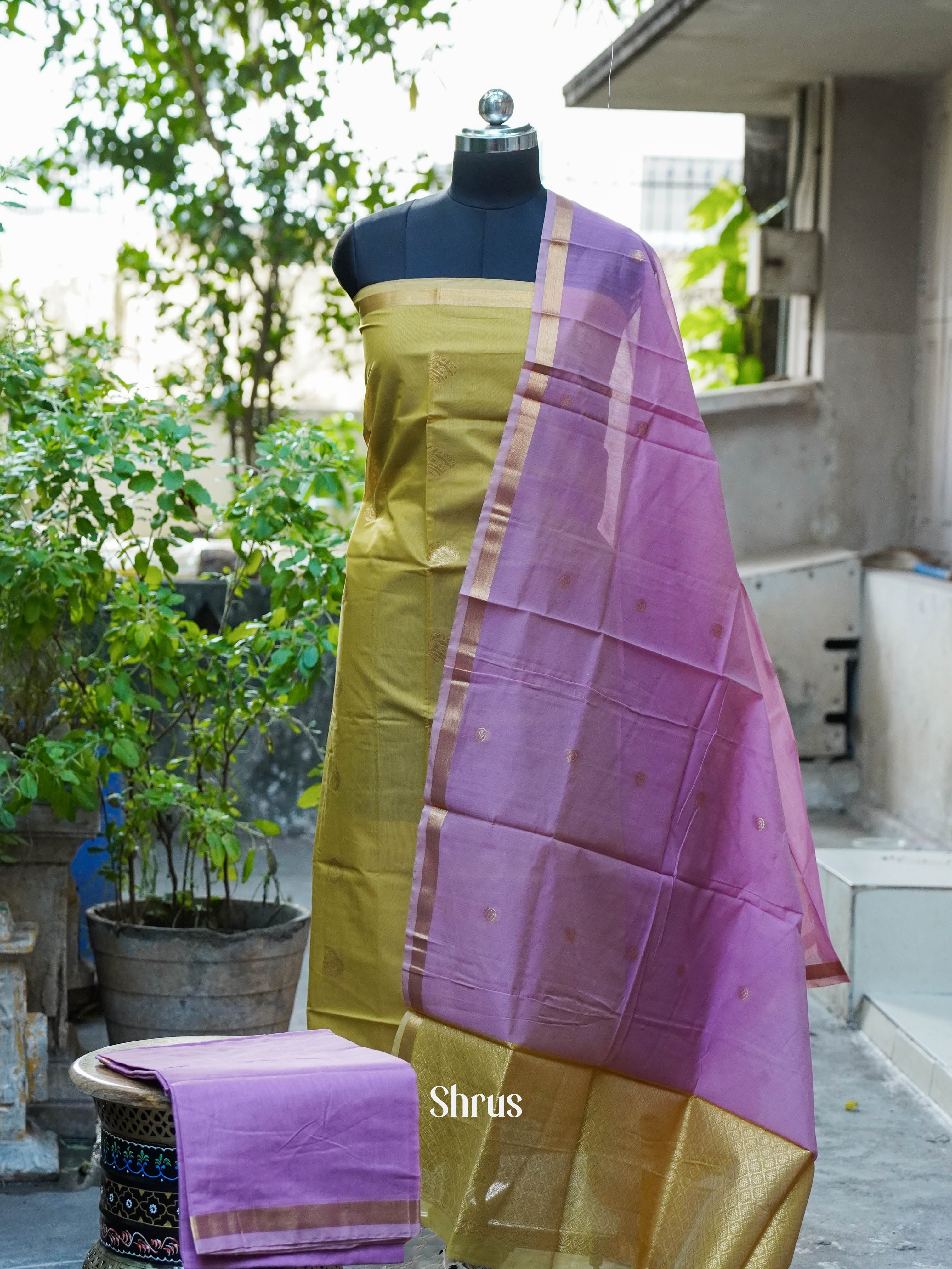 CHS10232 - Semi silkcotton salwar - Shop on ShrusEternity.com