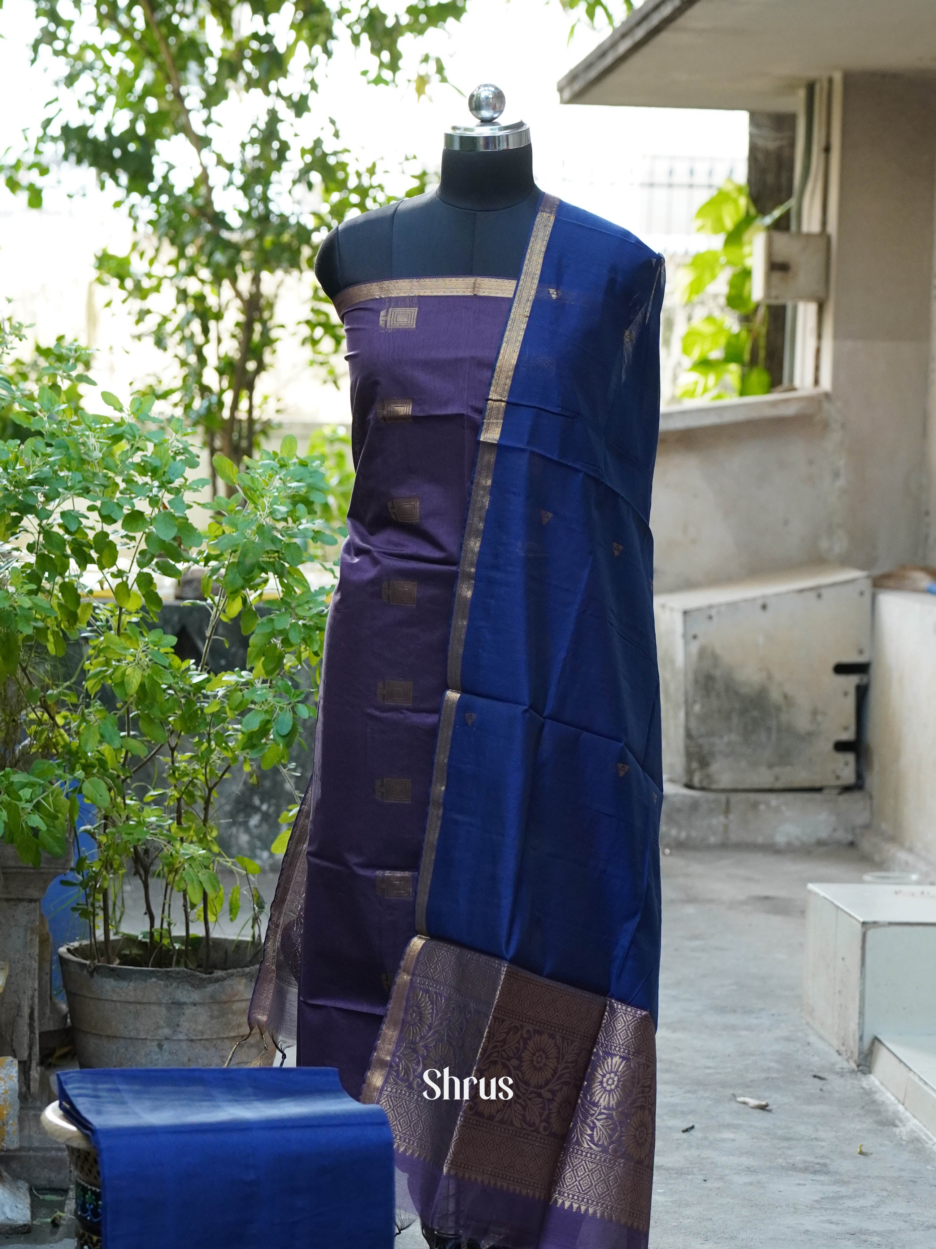 CHS10241 - Semi silkcotton salwar - Shop on ShrusEternity.com