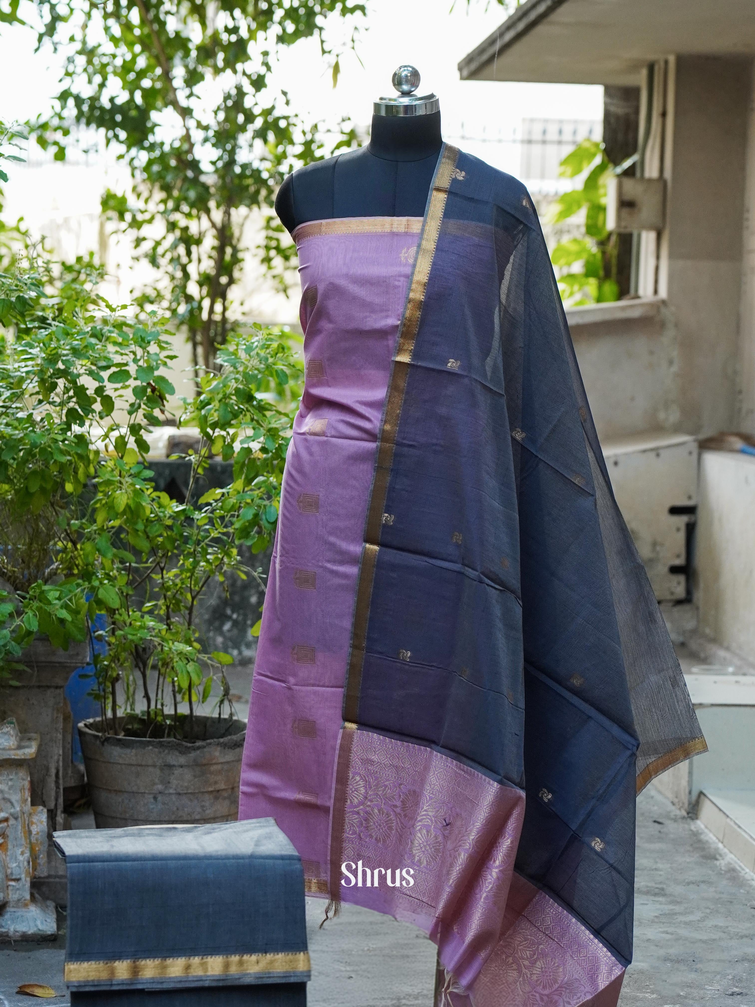 CHS10244 - Semi silkcotton salwar - Shop on ShrusEternity.com