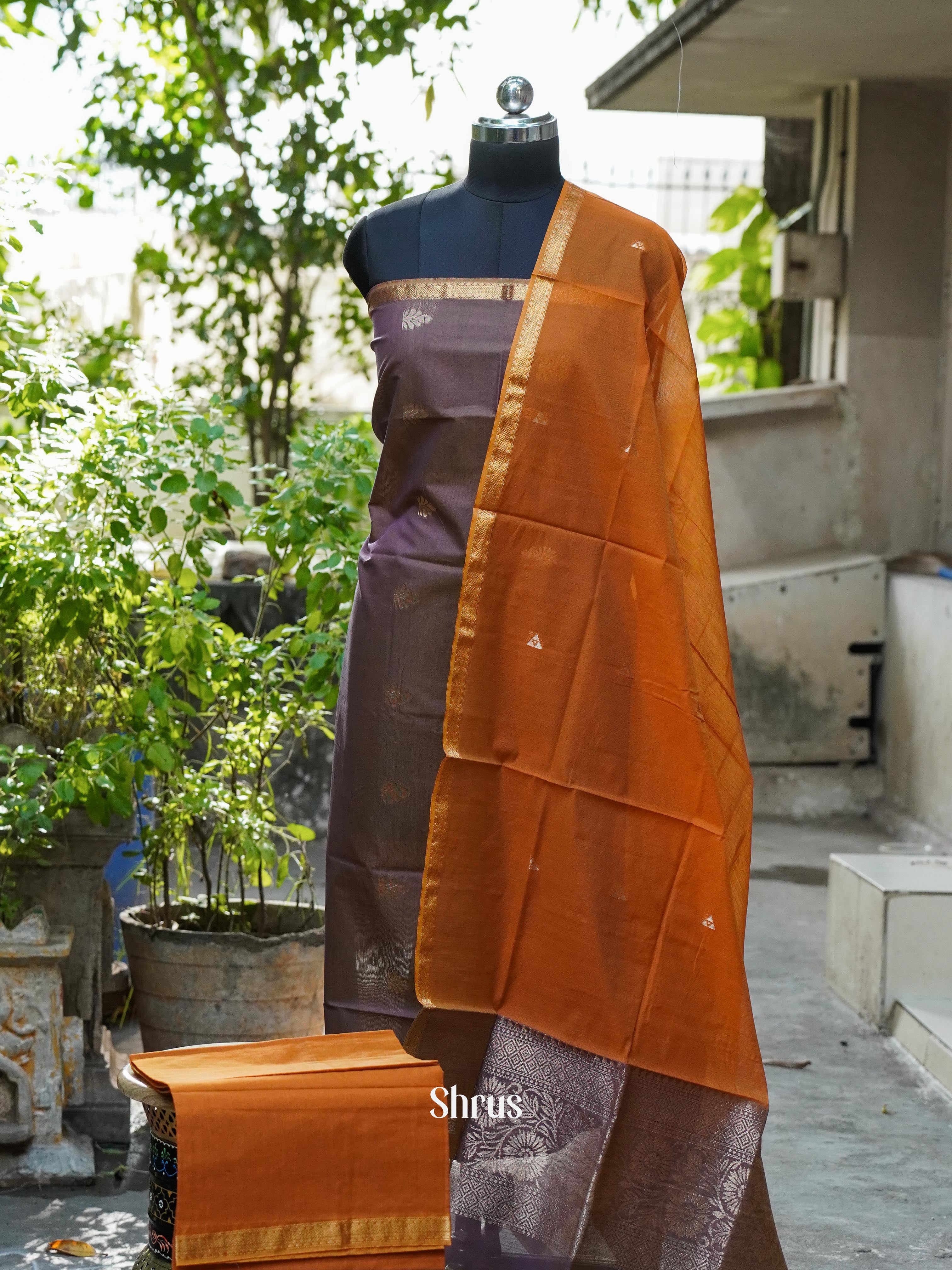 CHS10246 - Semi silkcotton salwar - Shop on ShrusEternity.com