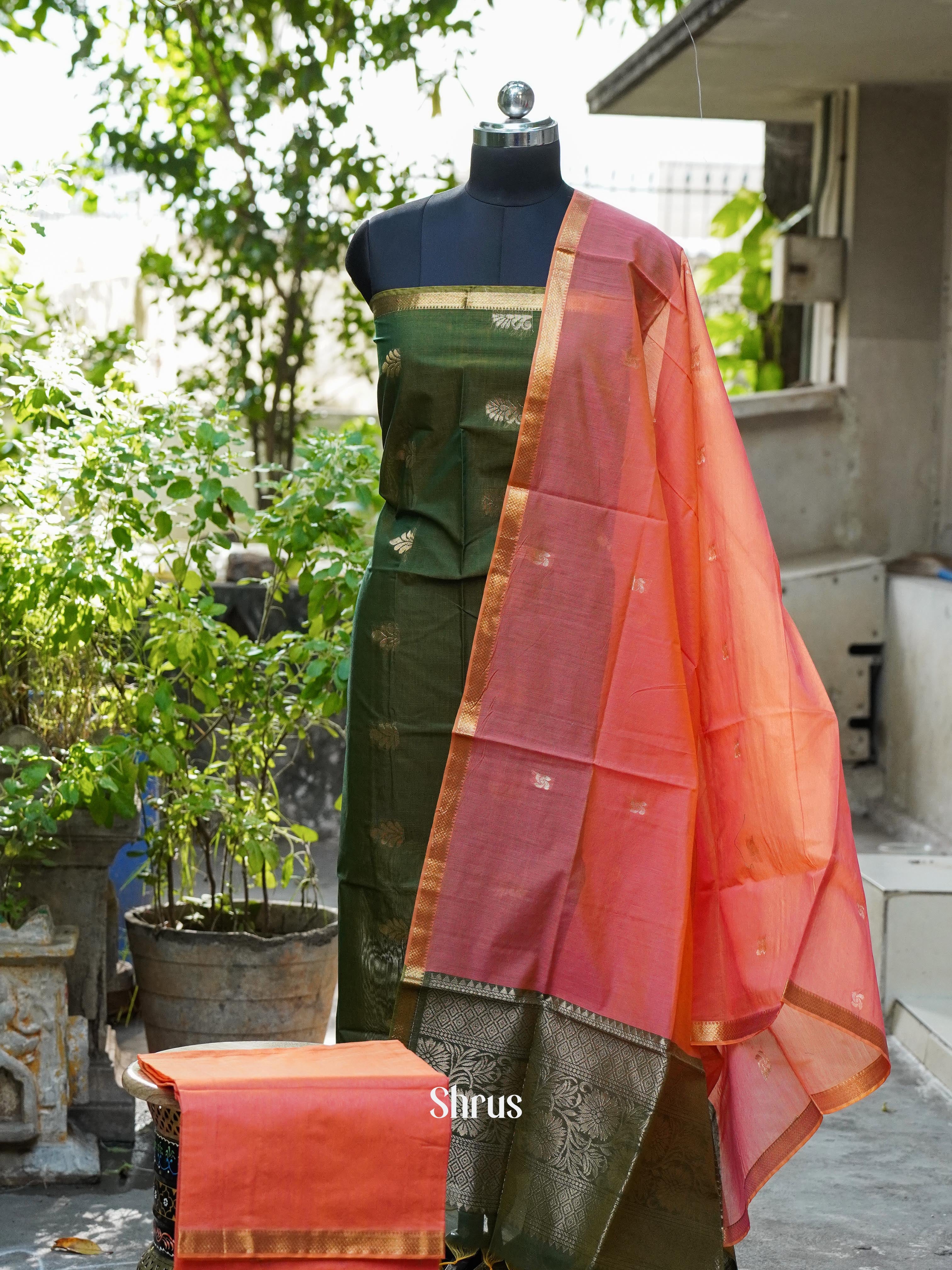 CHS10249 - Semi silkcotton salwar - Shop on ShrusEternity.com