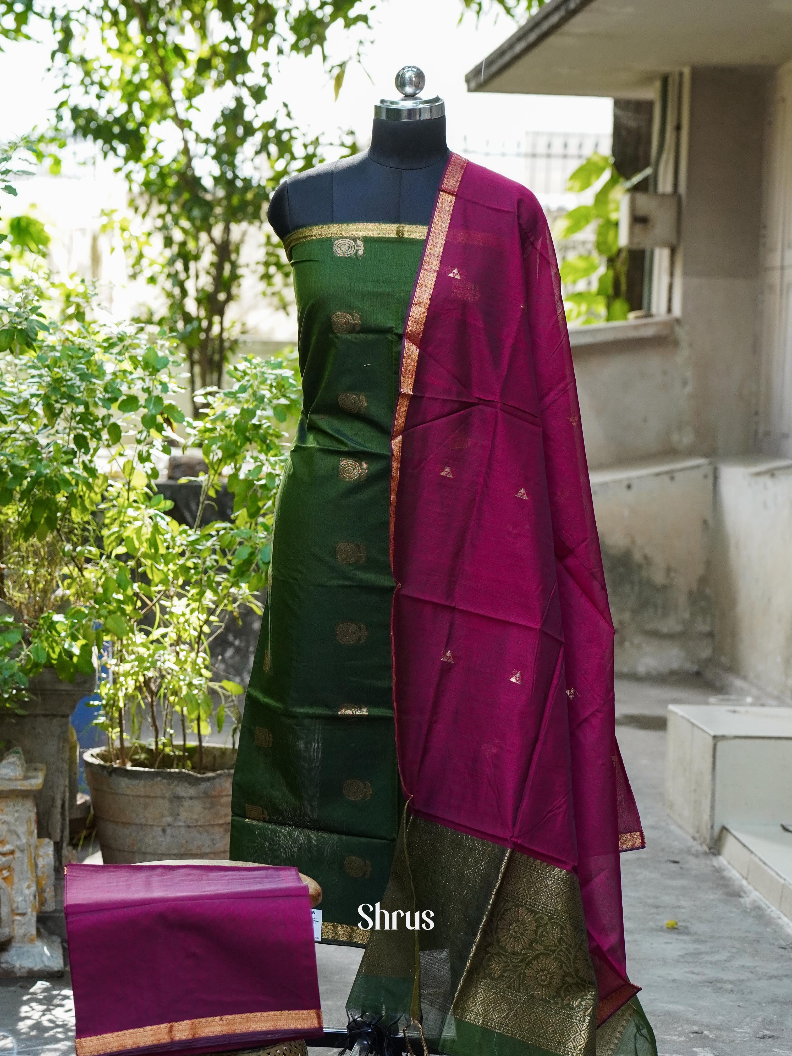 CHS10260 - Semi silkcotton salwar - Shop on ShrusEternity.com