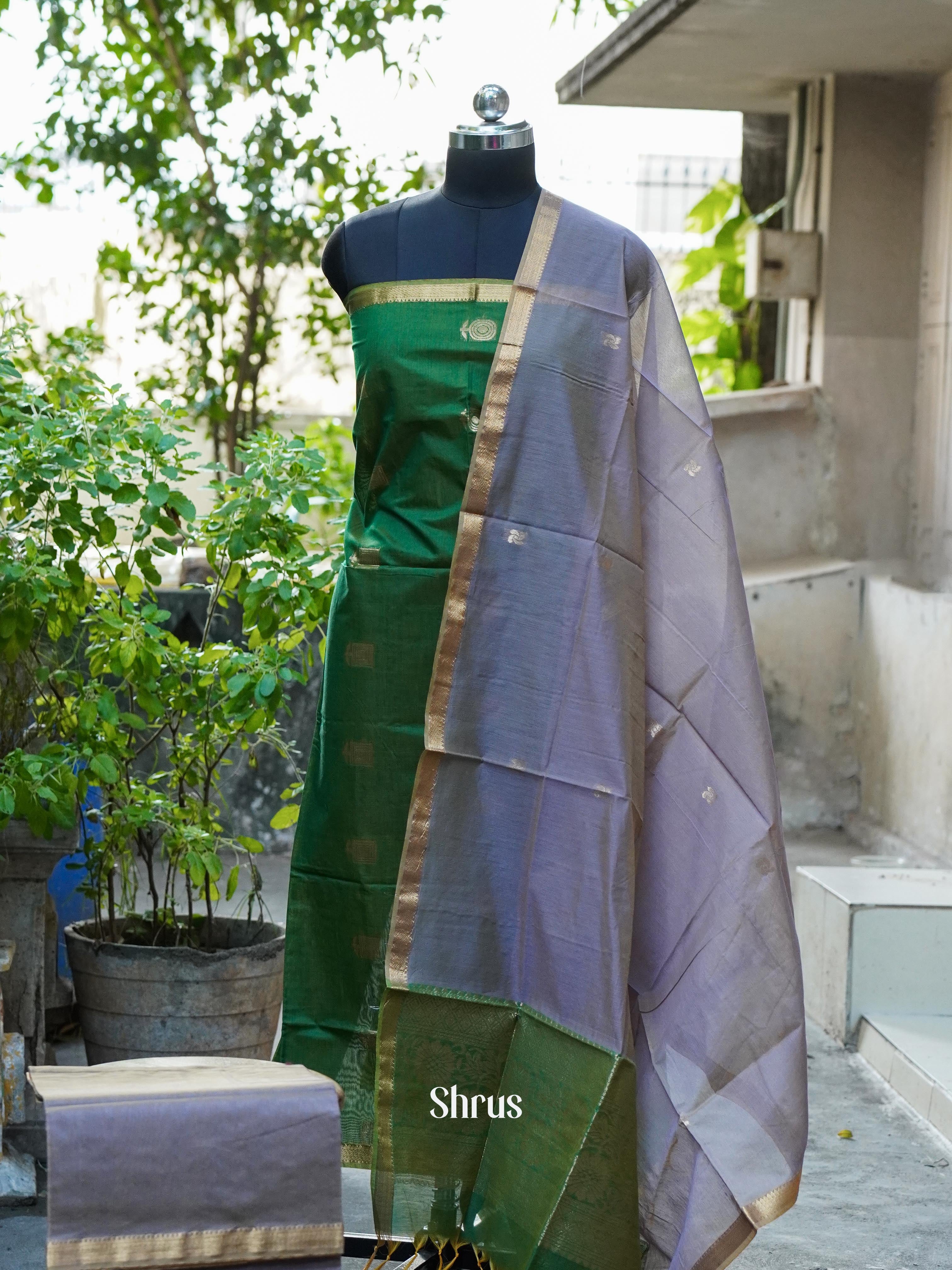 CHS10266 - Semi silkcotton salwar - Shop on ShrusEternity.com