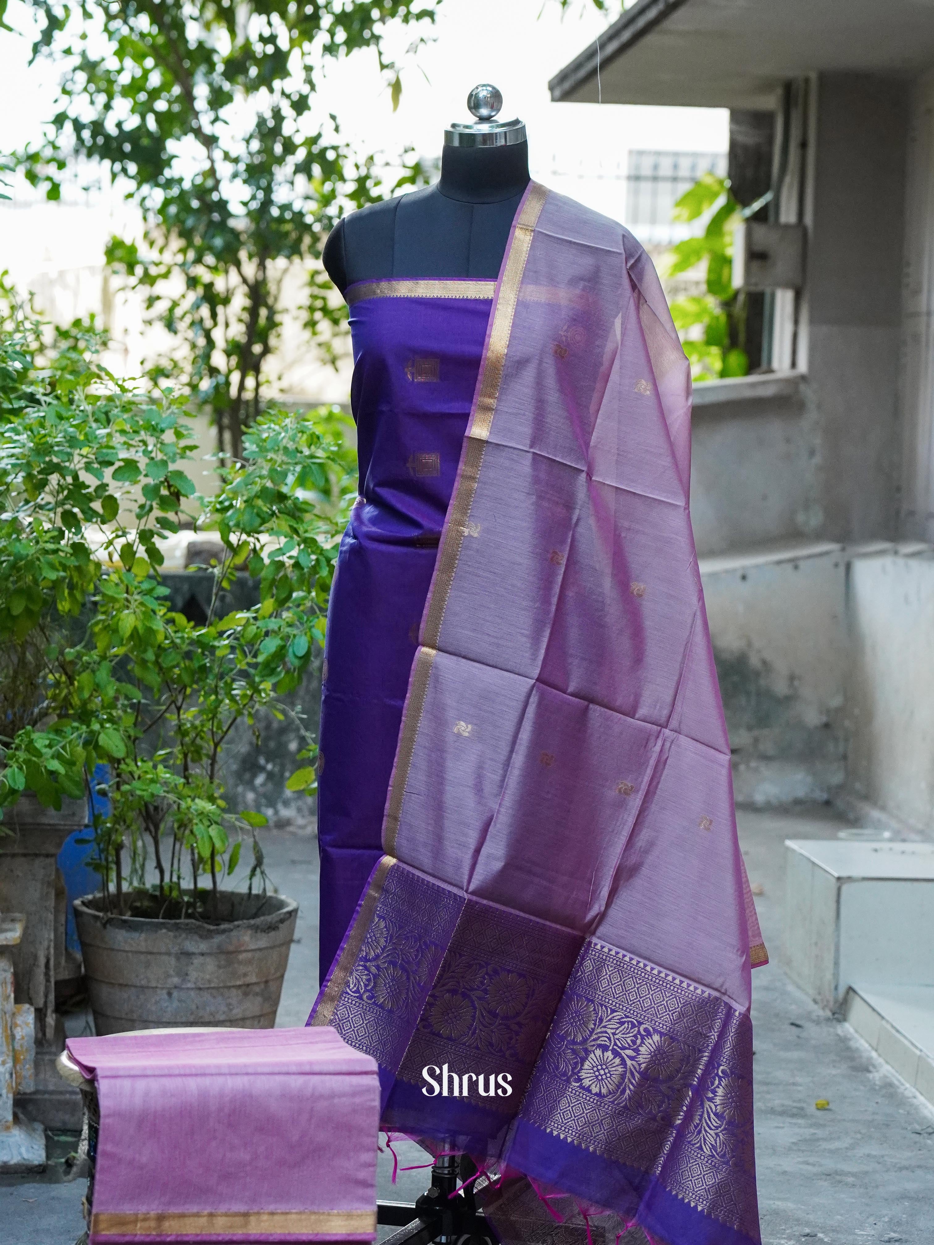 CHS10267 - Semi silkcotton salwar - Shop on ShrusEternity.com