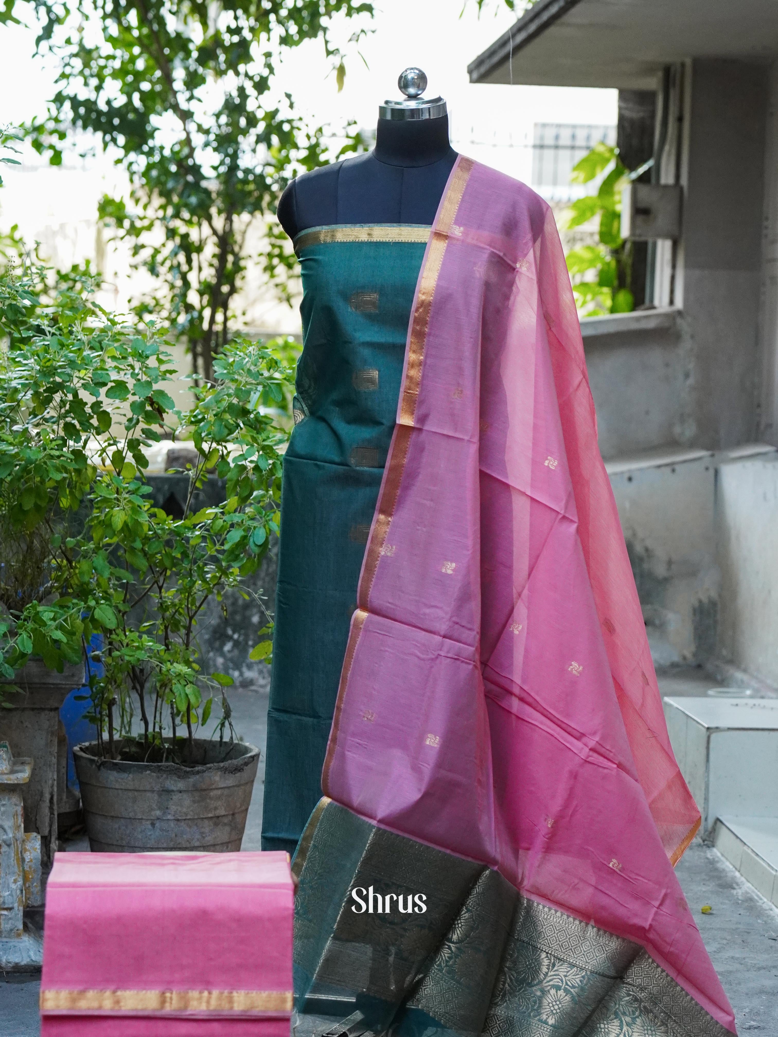 CHS10268 - Semi silkcotton salwar - Shop on ShrusEternity.com