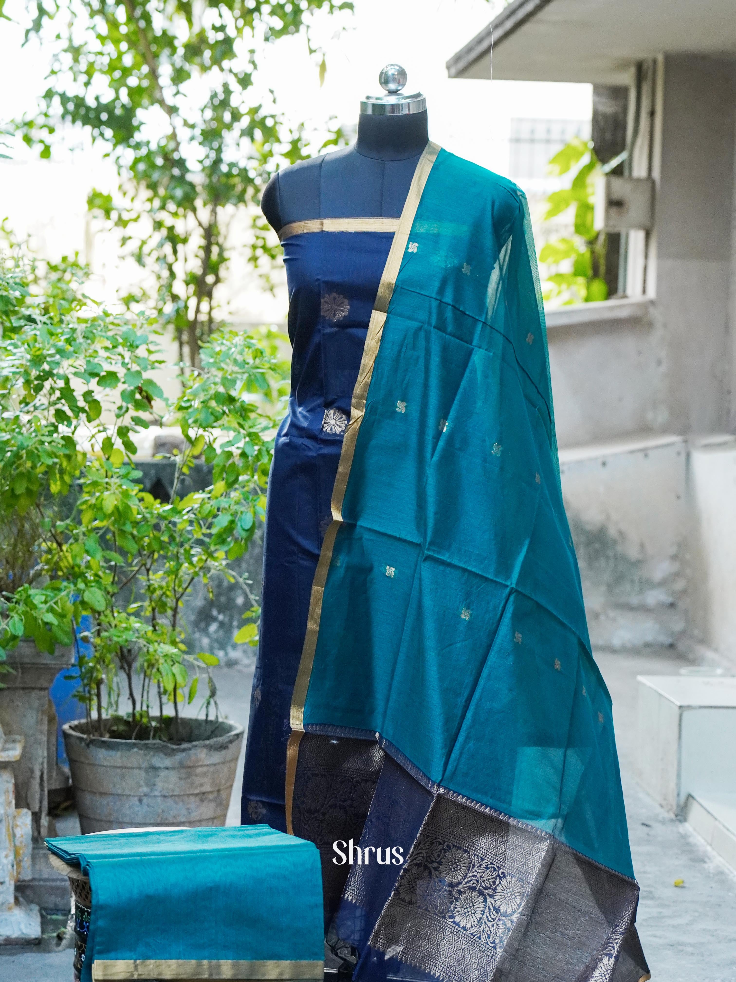 CHS10302 - Semi silkcotton salwar - Shop on ShrusEternity.com