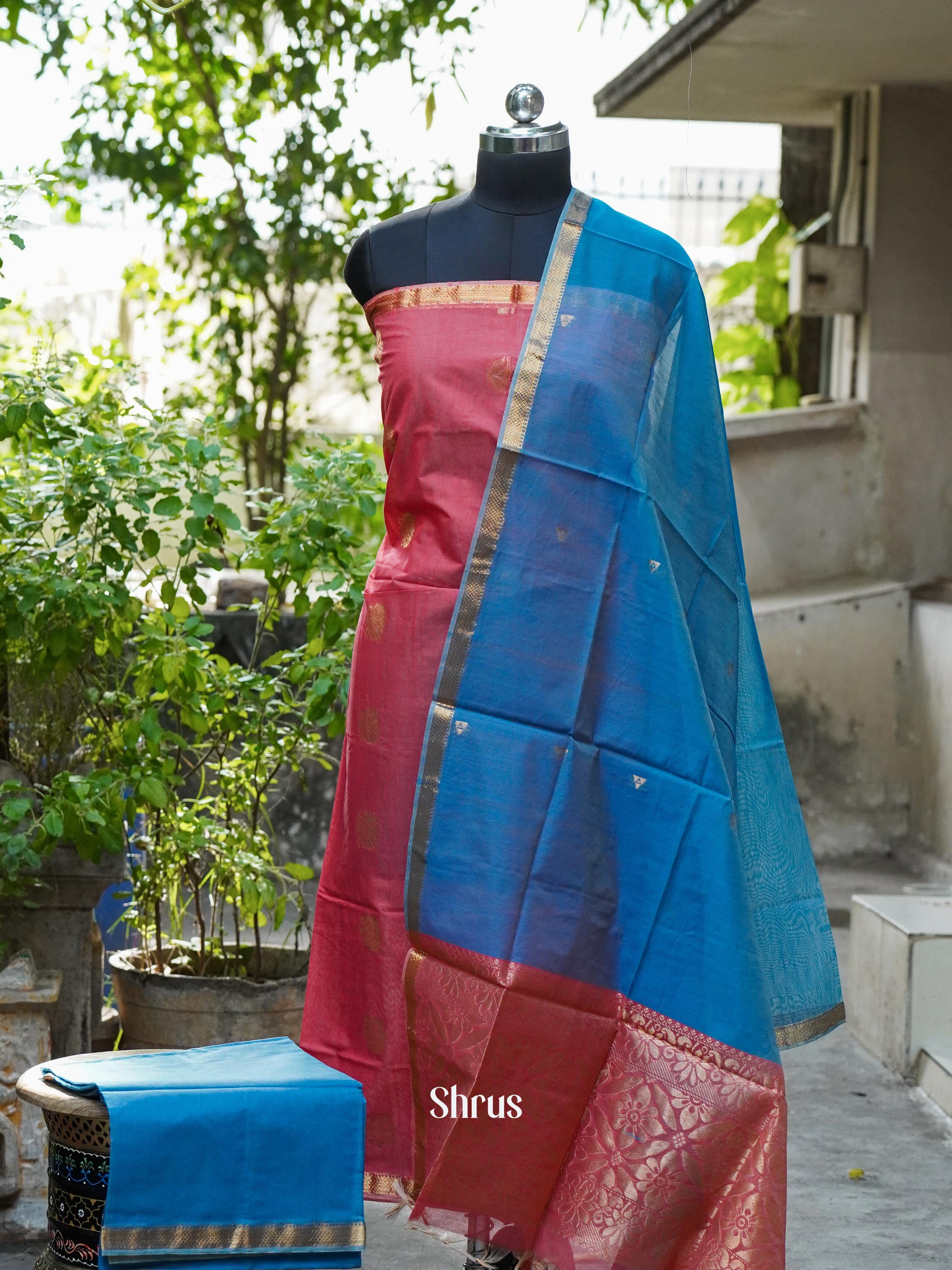 CHS10308 - Semi silkcotton salwar - Shop on ShrusEternity.com