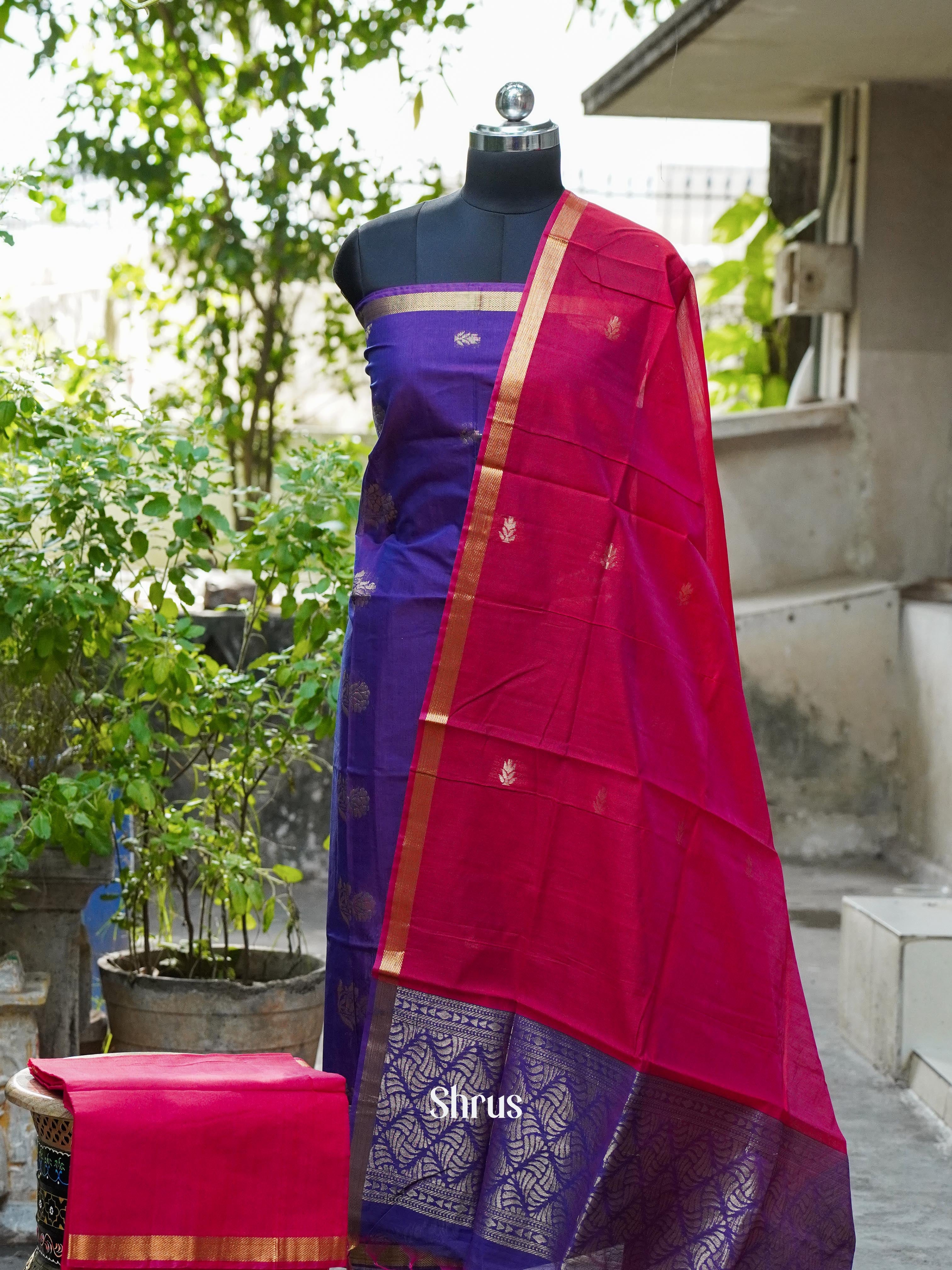 CHS10333 - Semi silkcotton salwar - Shop on ShrusEternity.com