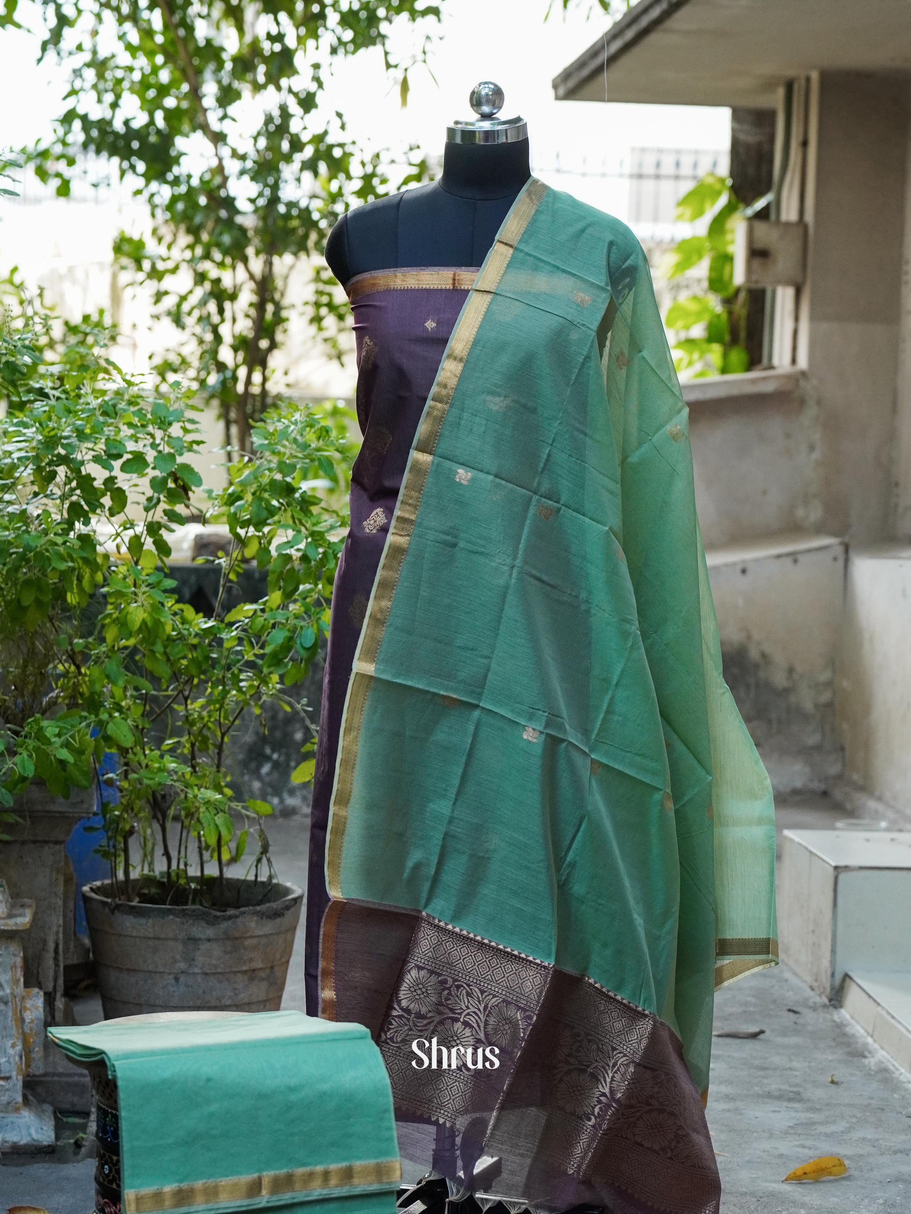 CHS10336 - Semi silkcotton salwar - Shop on ShrusEternity.com