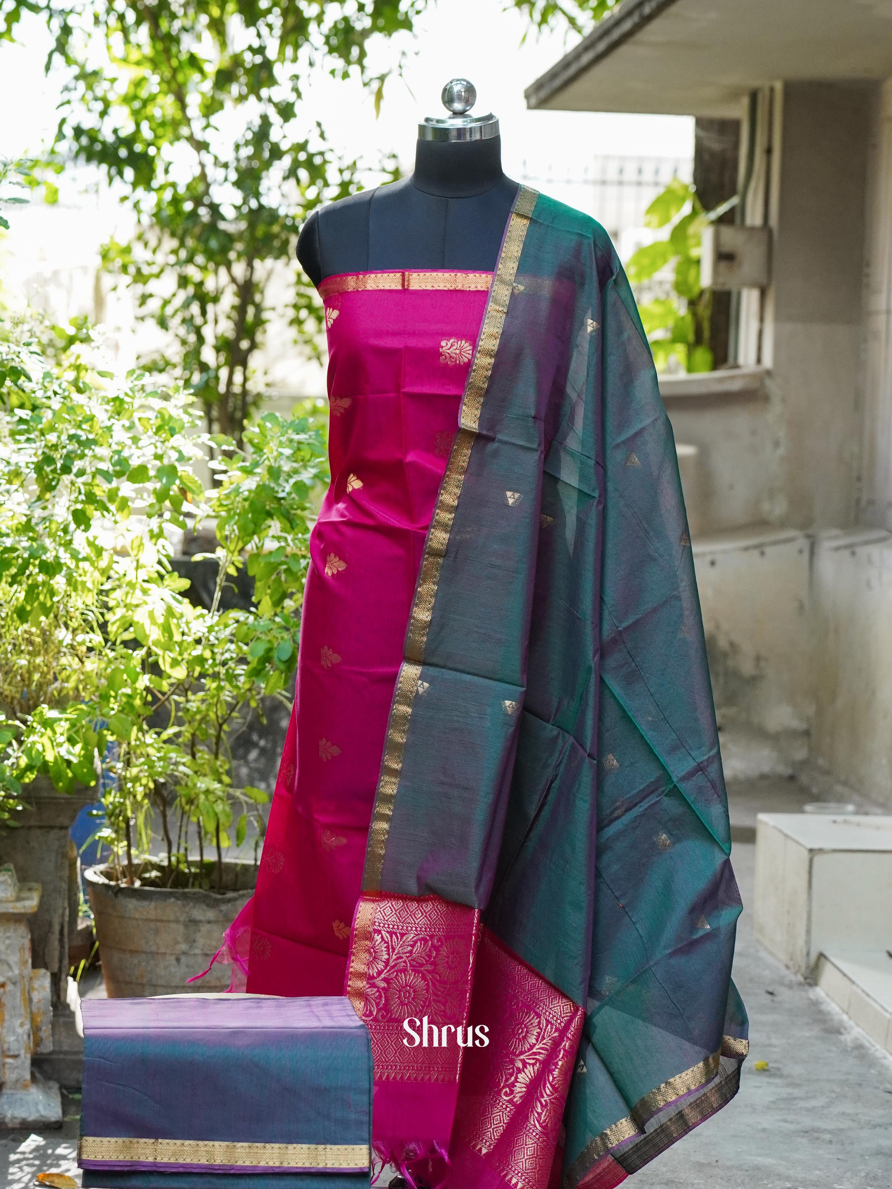 CHS10337 - Semi silkcotton salwar - Shop on ShrusEternity.com