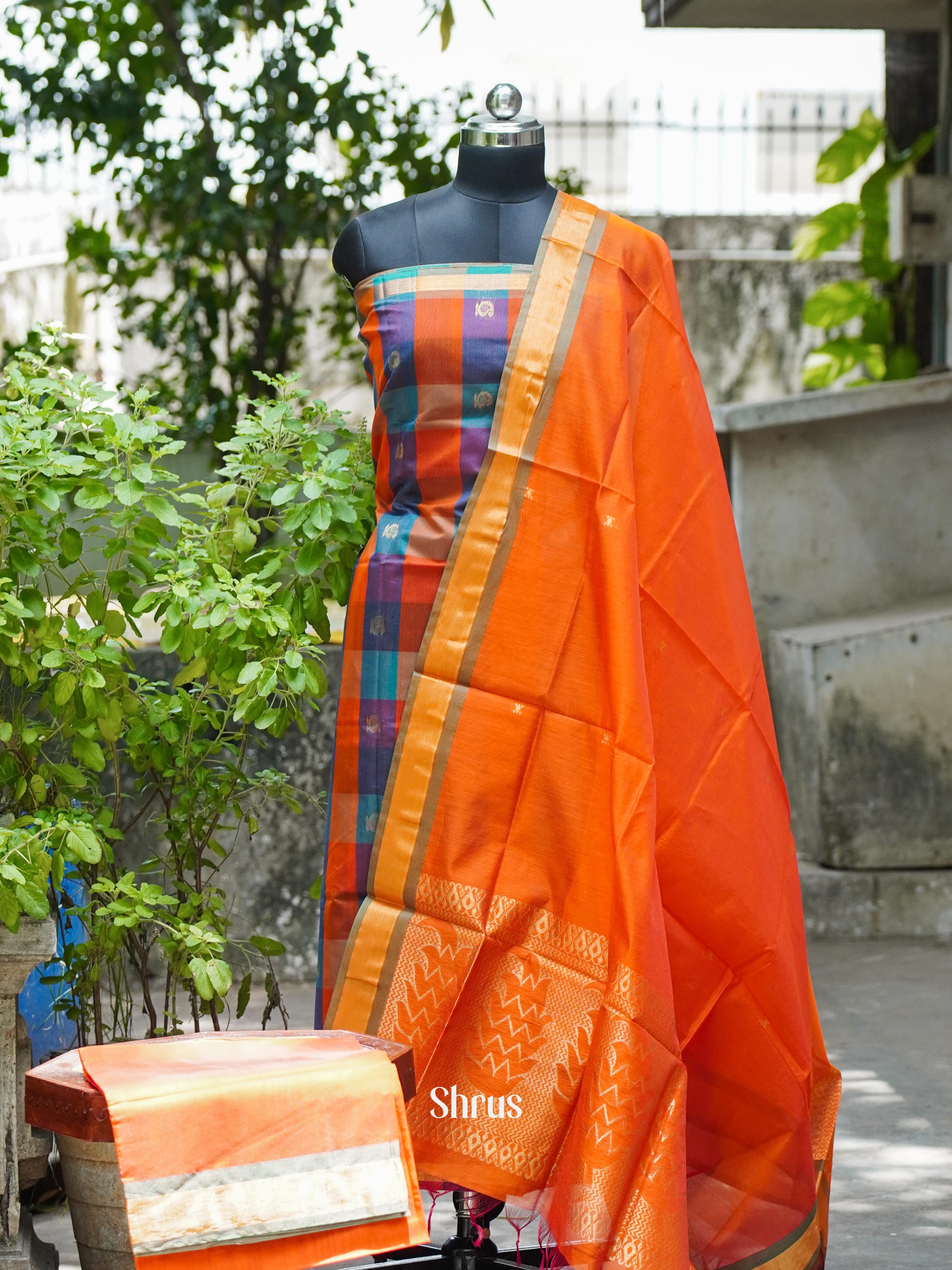 CHS10382 - Semi silkcotton salwar - Shop on ShrusEternity.com